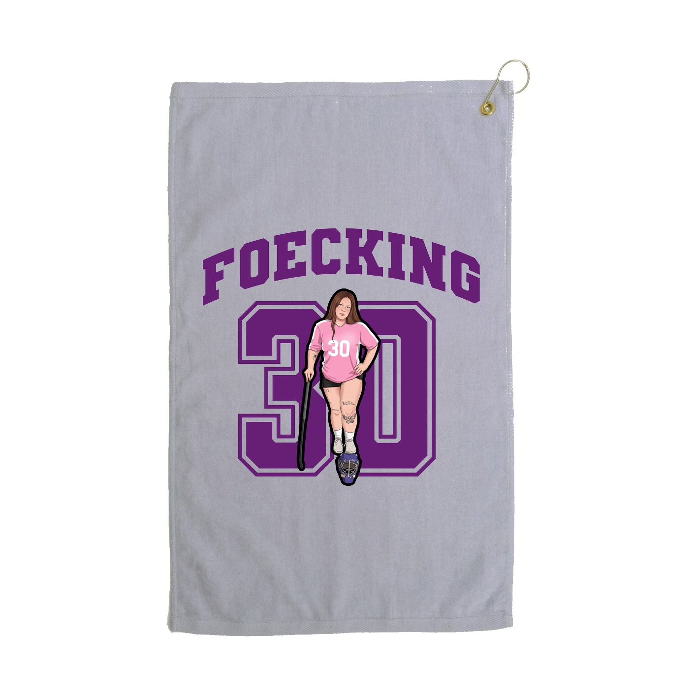 Golf Towel — Number in Grey
