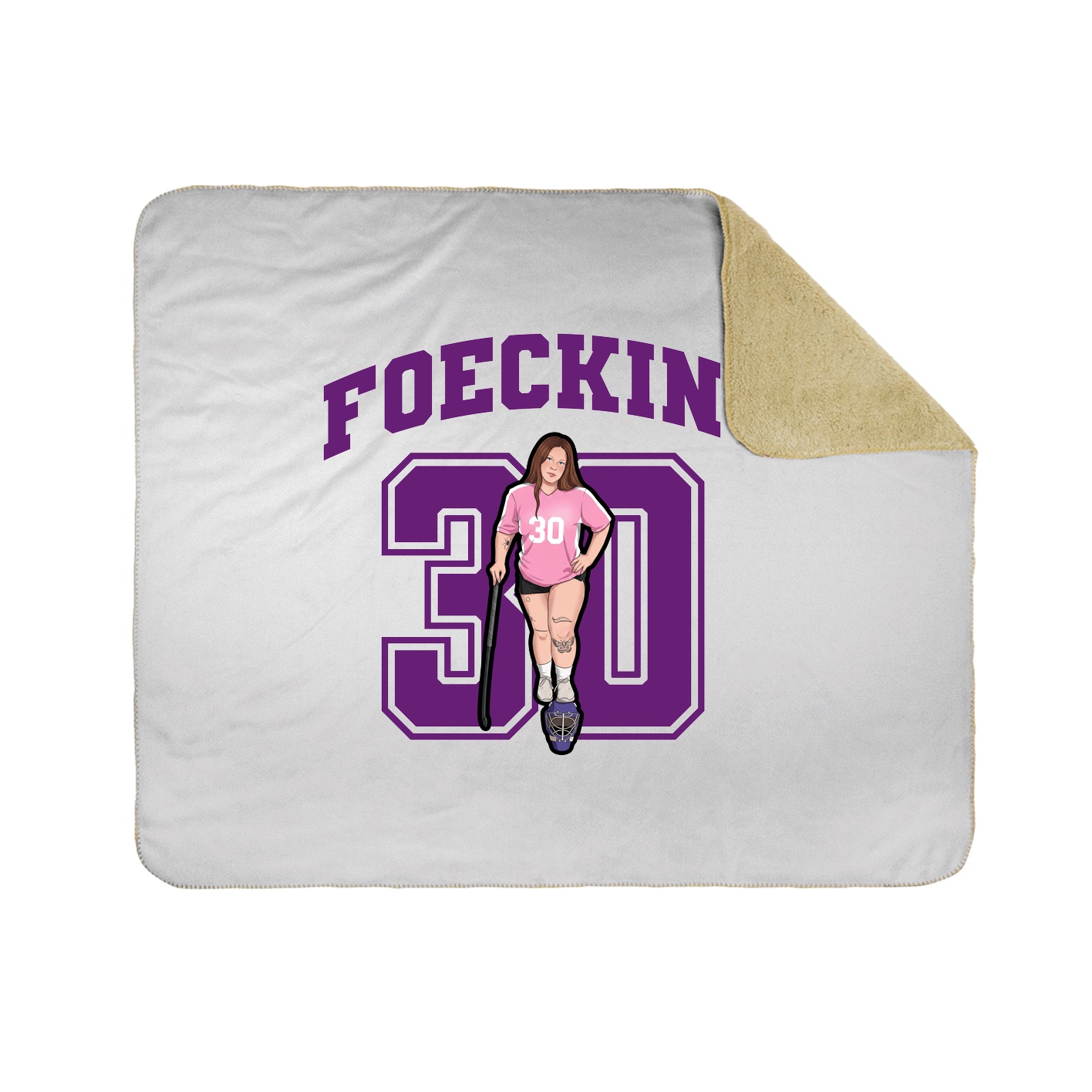 Throw Blanket — Number in White