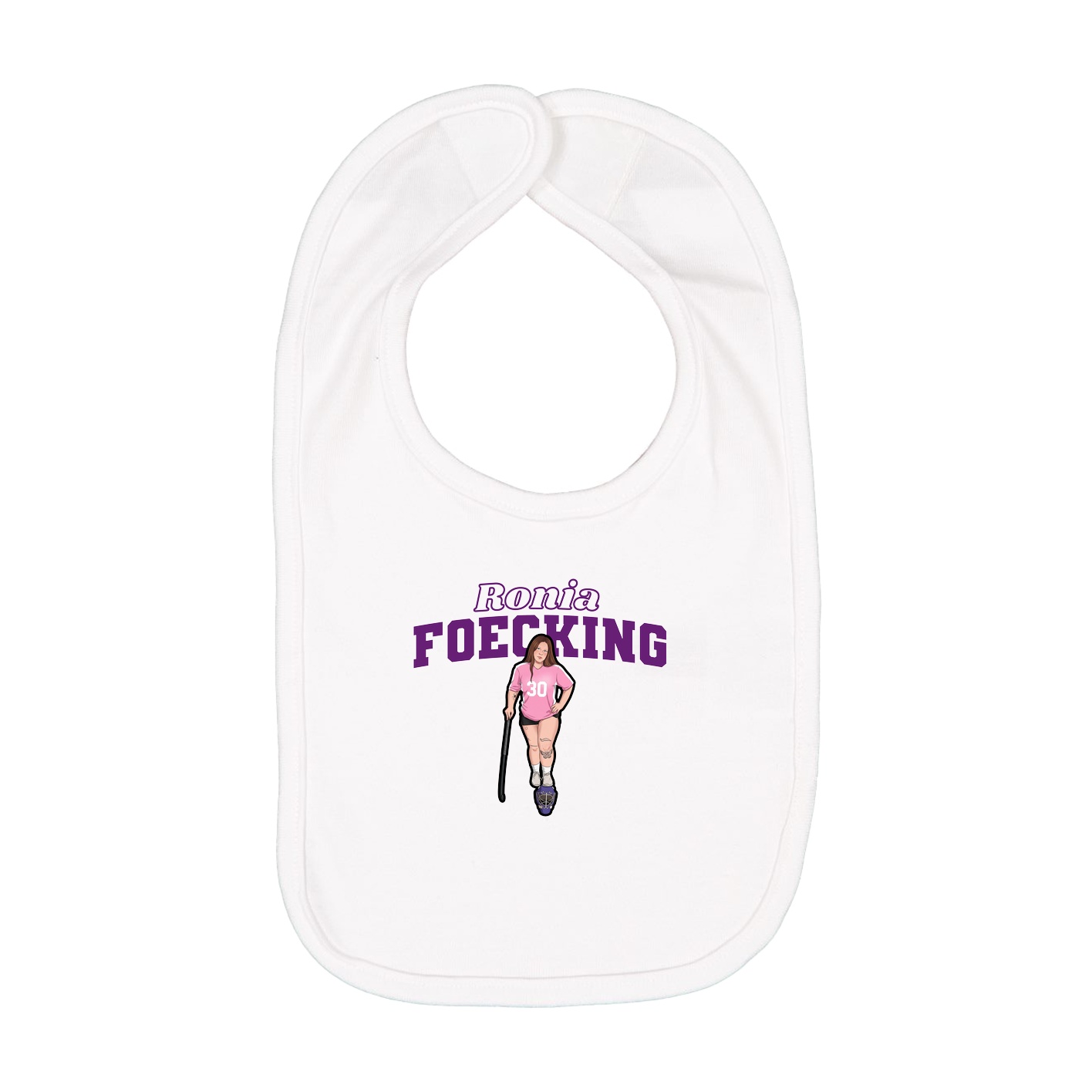 Infant Bib — Name Arch in White