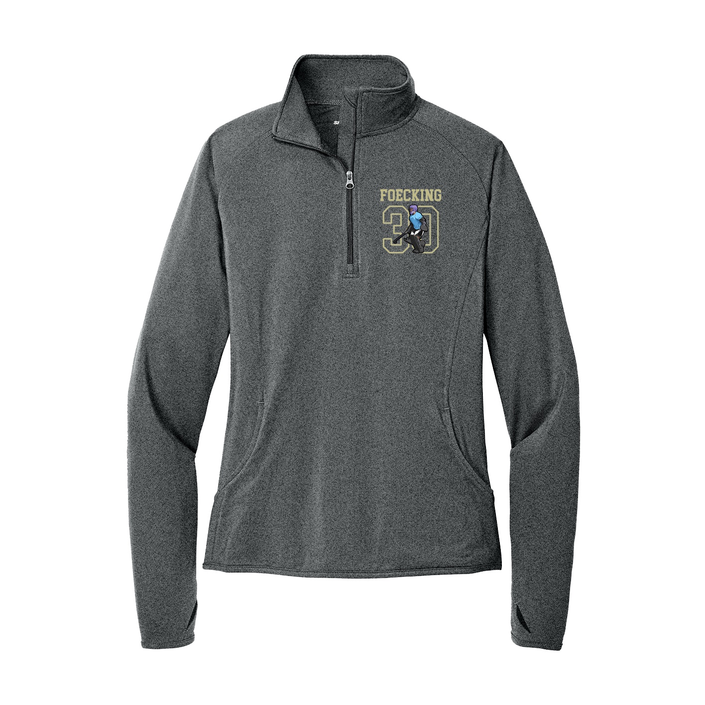 Women's Q-Zip Pullover — Shirsey in Grey