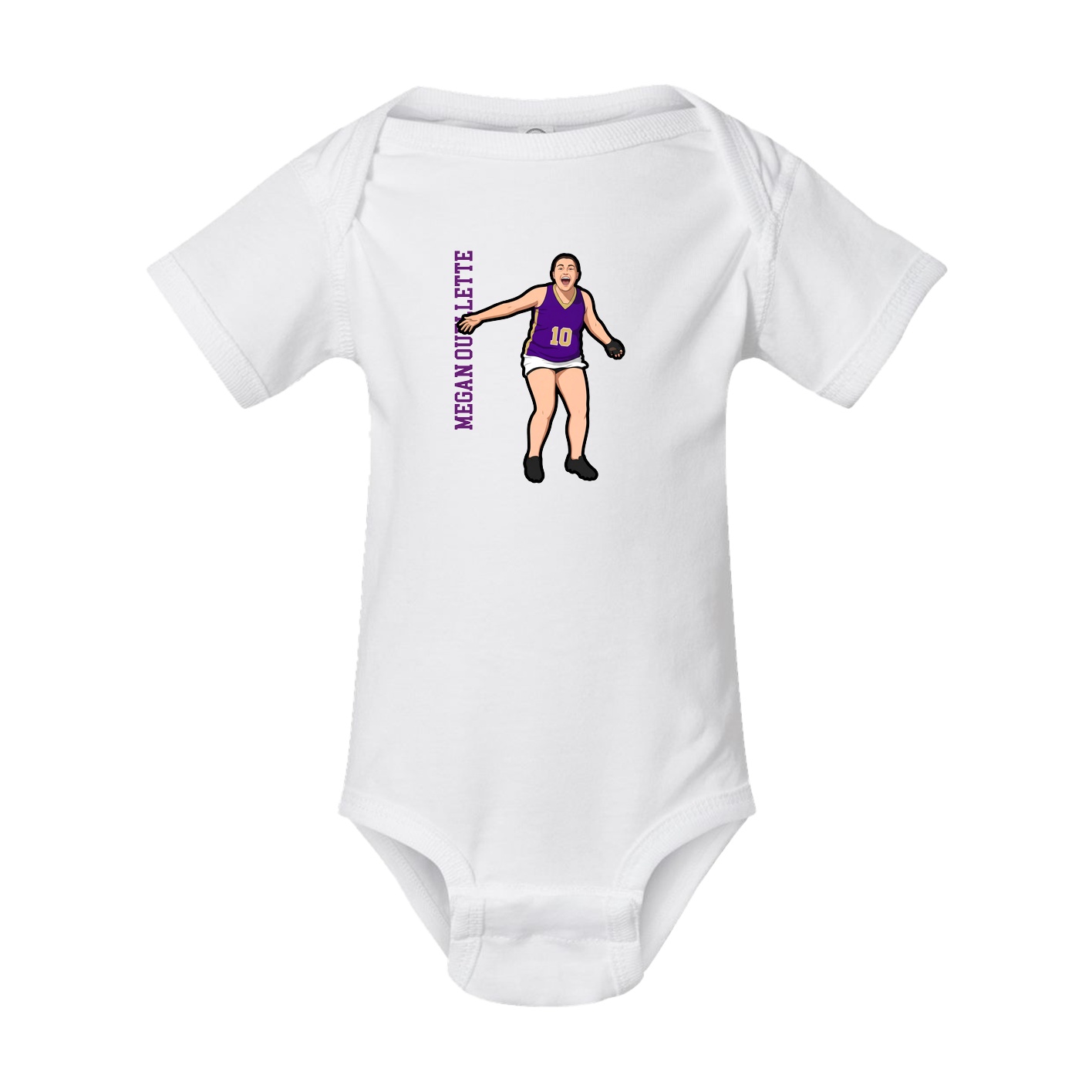 Baby Onesie — Name Vertical in White