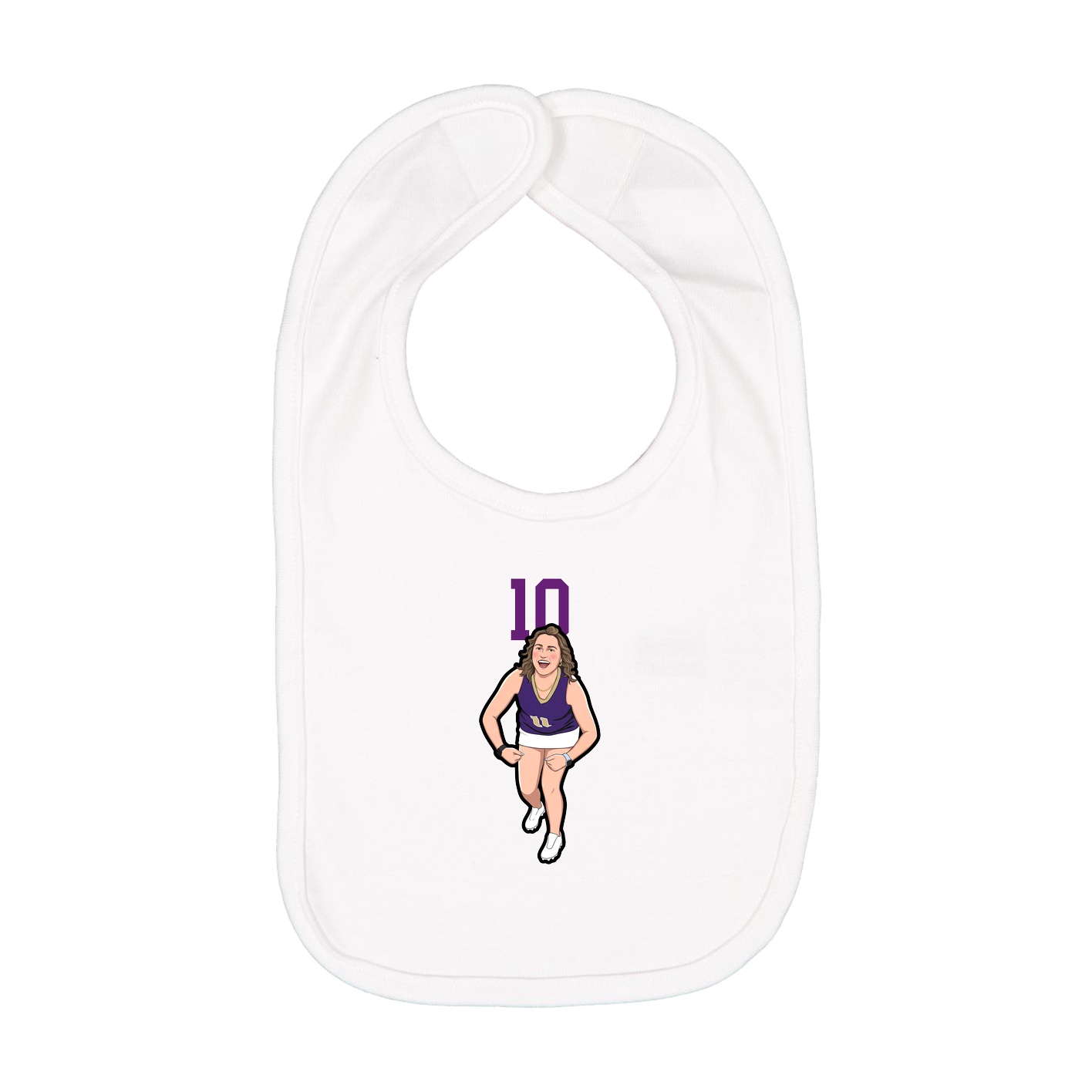 Infant Bib — Number Top in White
