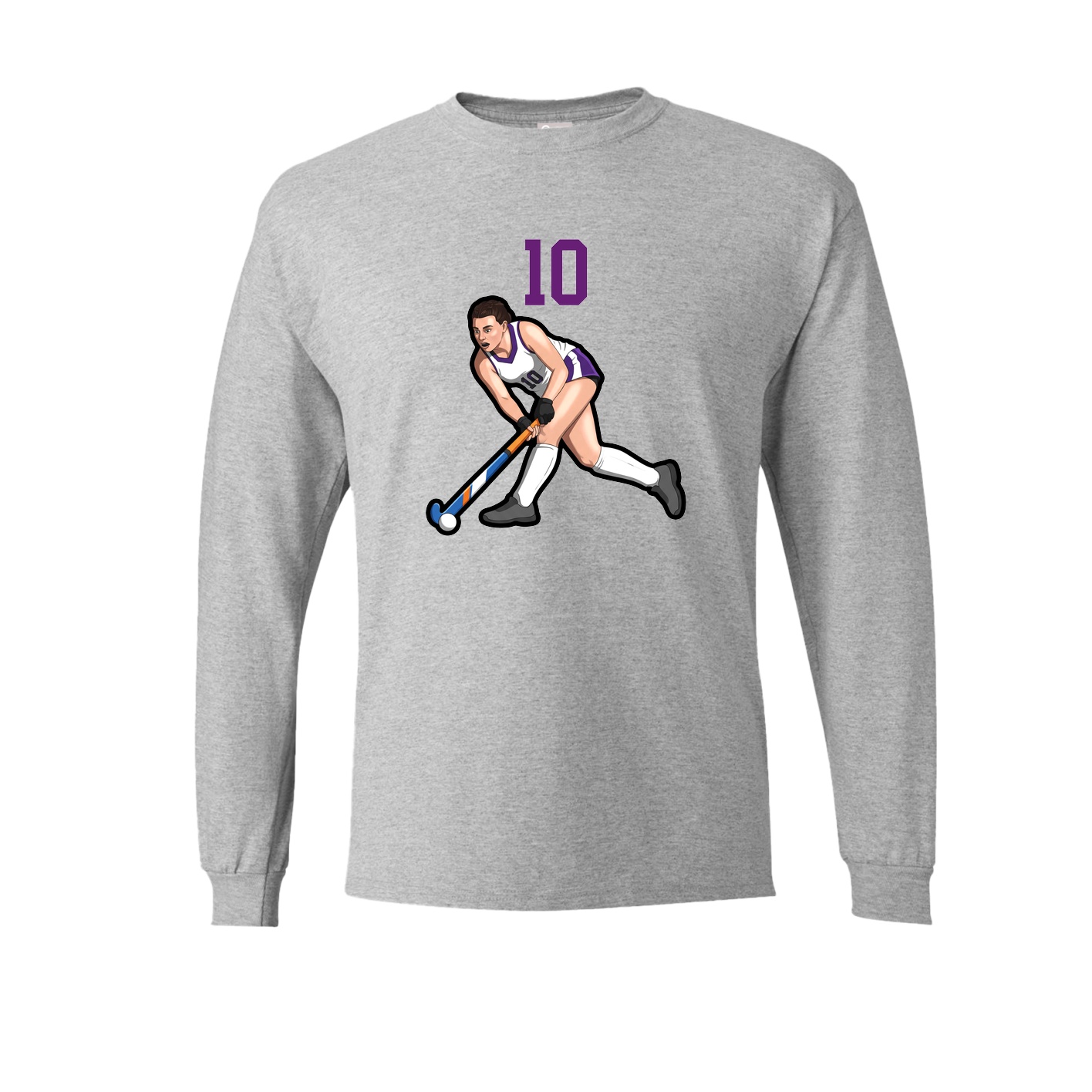 Long Sleeve Tee — Number Top in Grey
