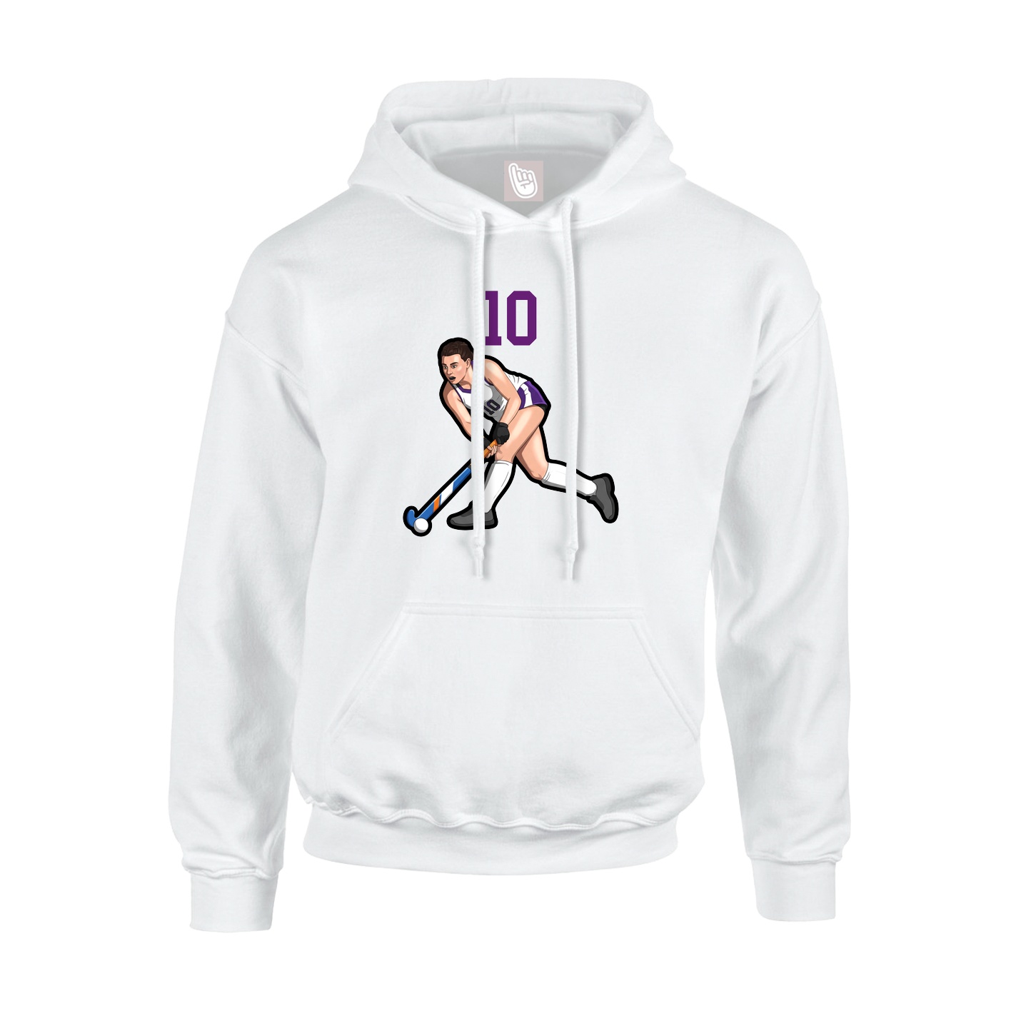 Youth Hoodie — Number Top in White