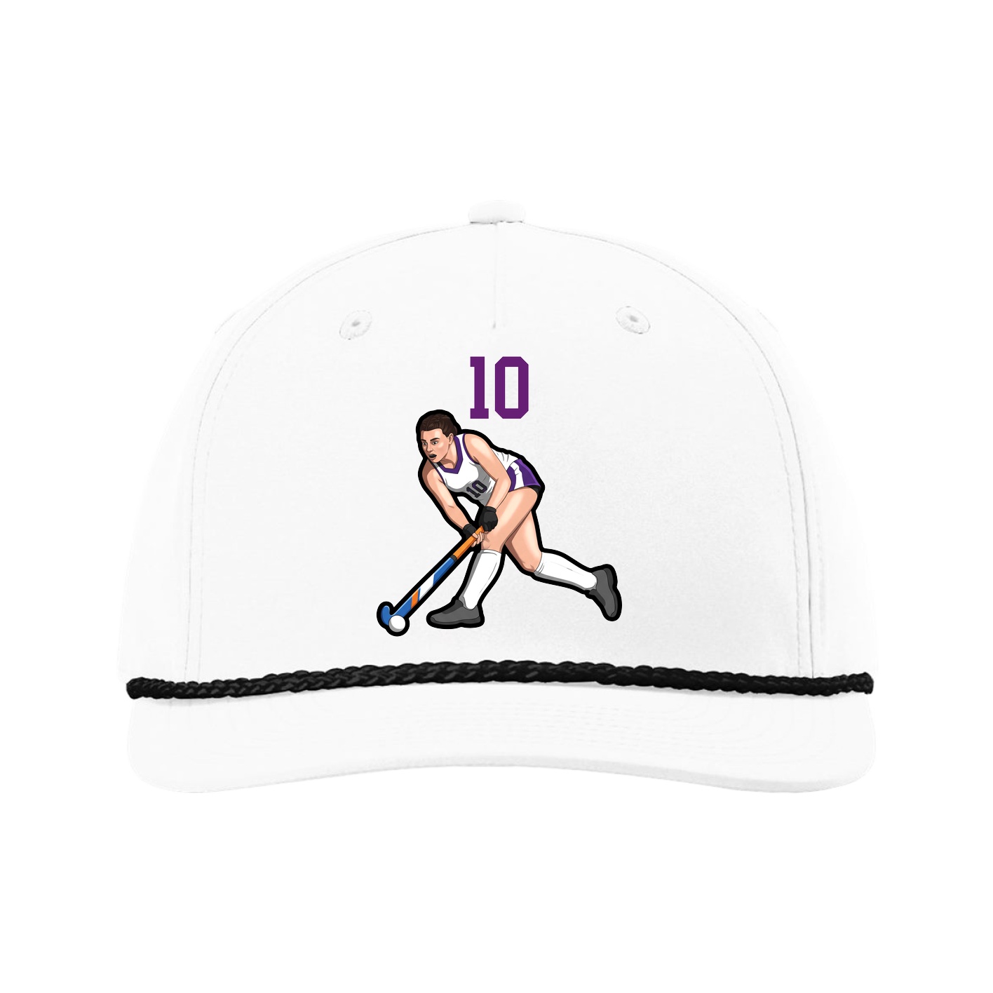 Five-Panel Classic Rope Cap — Number Top in White