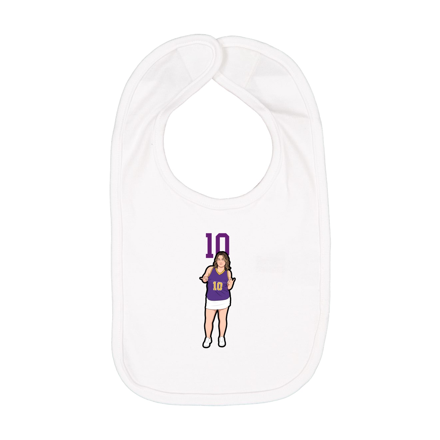 Infant Bib — Number Top in White