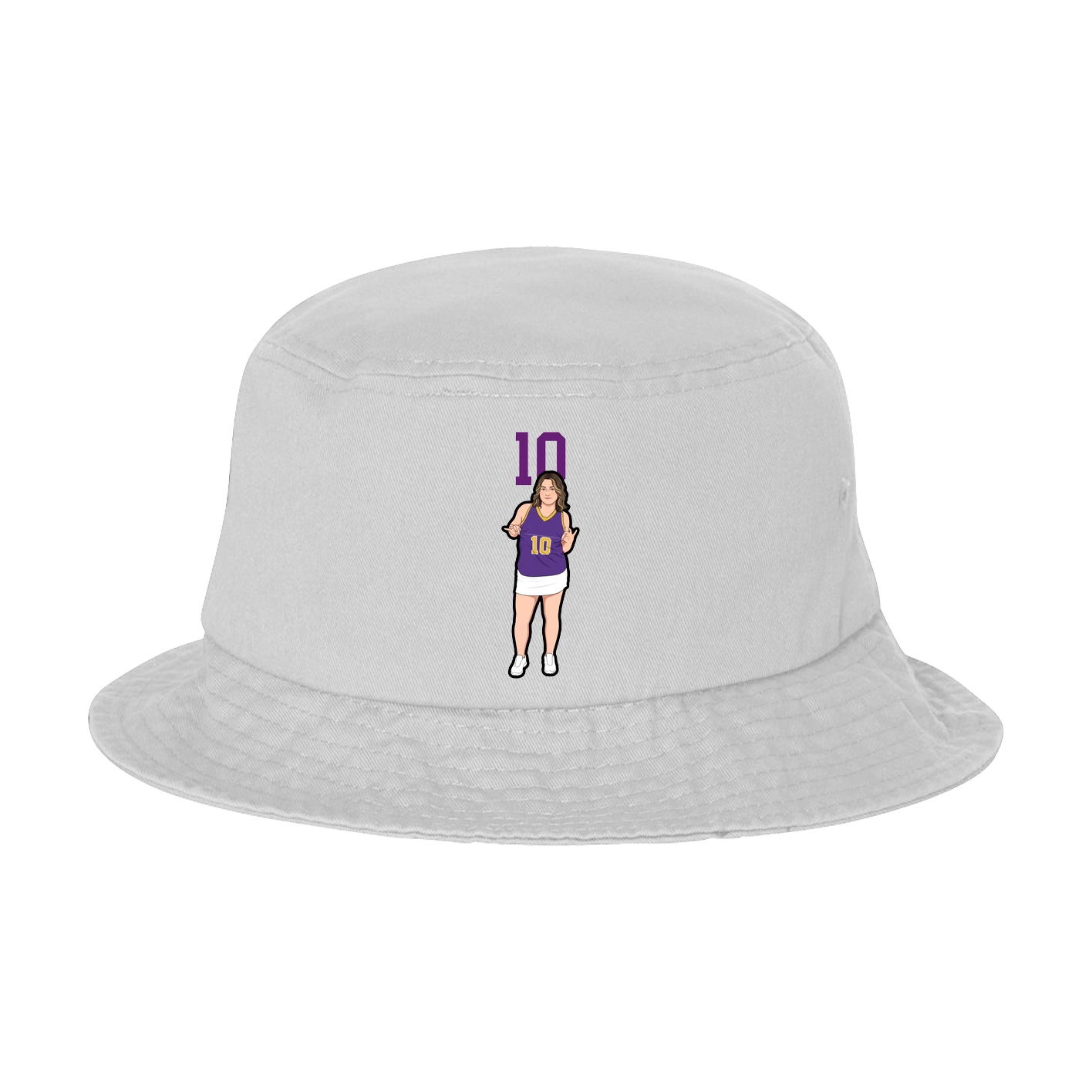 Bucket Cap — Number Top in White