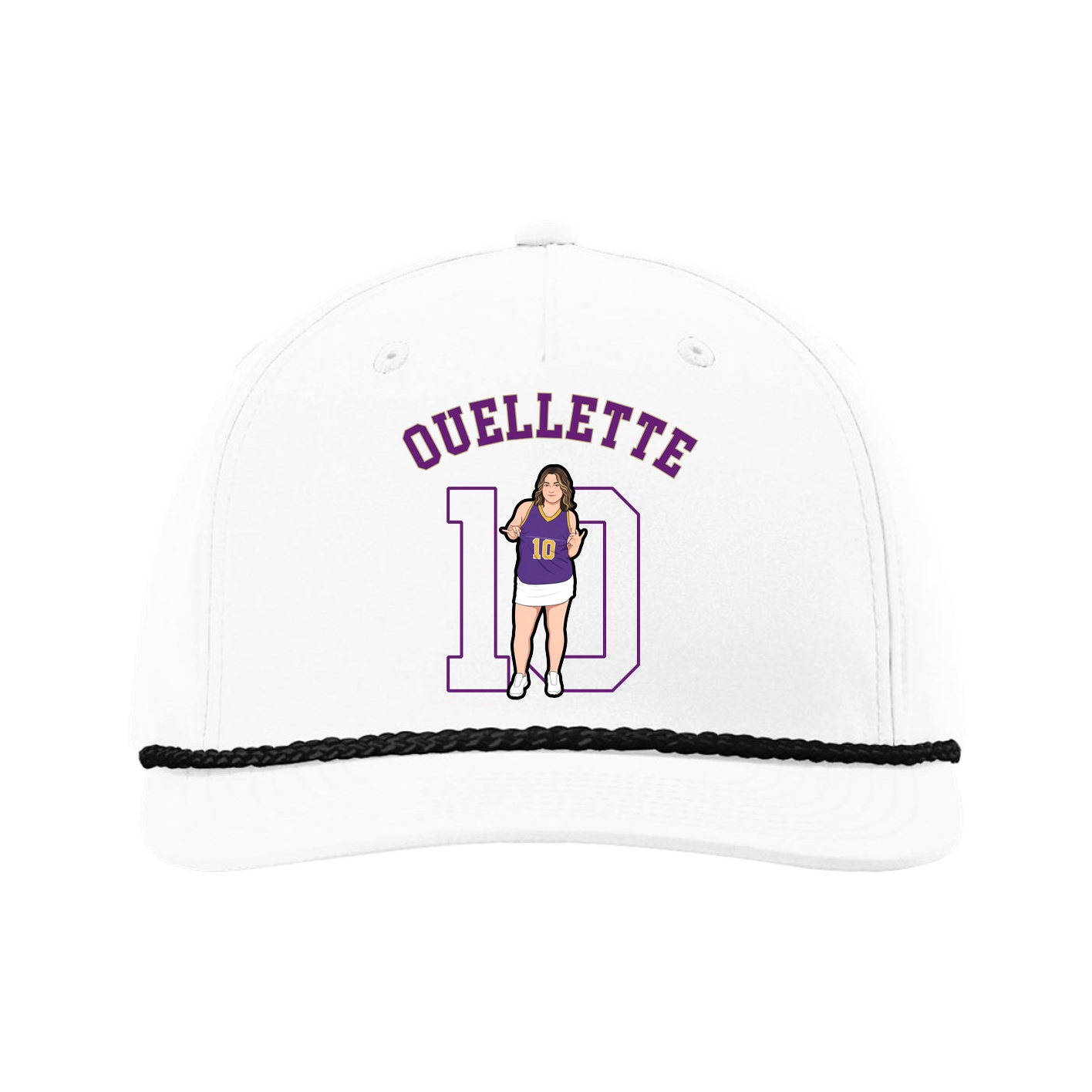 Five-Panel Classic Rope Cap — Shirsey Arch in White