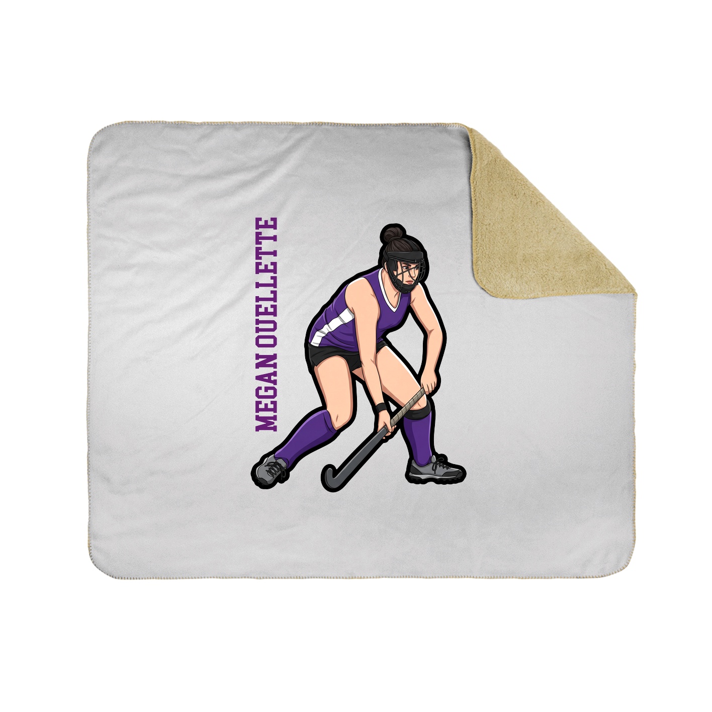 Throw Blanket — Name Vertical in White
