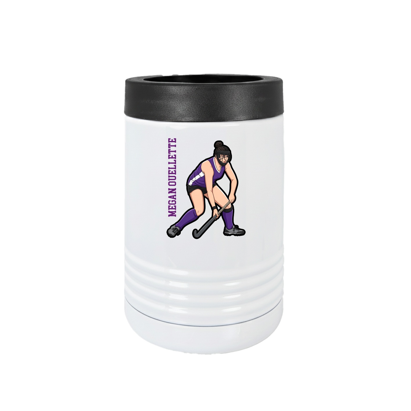 Beverage Holder — Name Vertical in White
