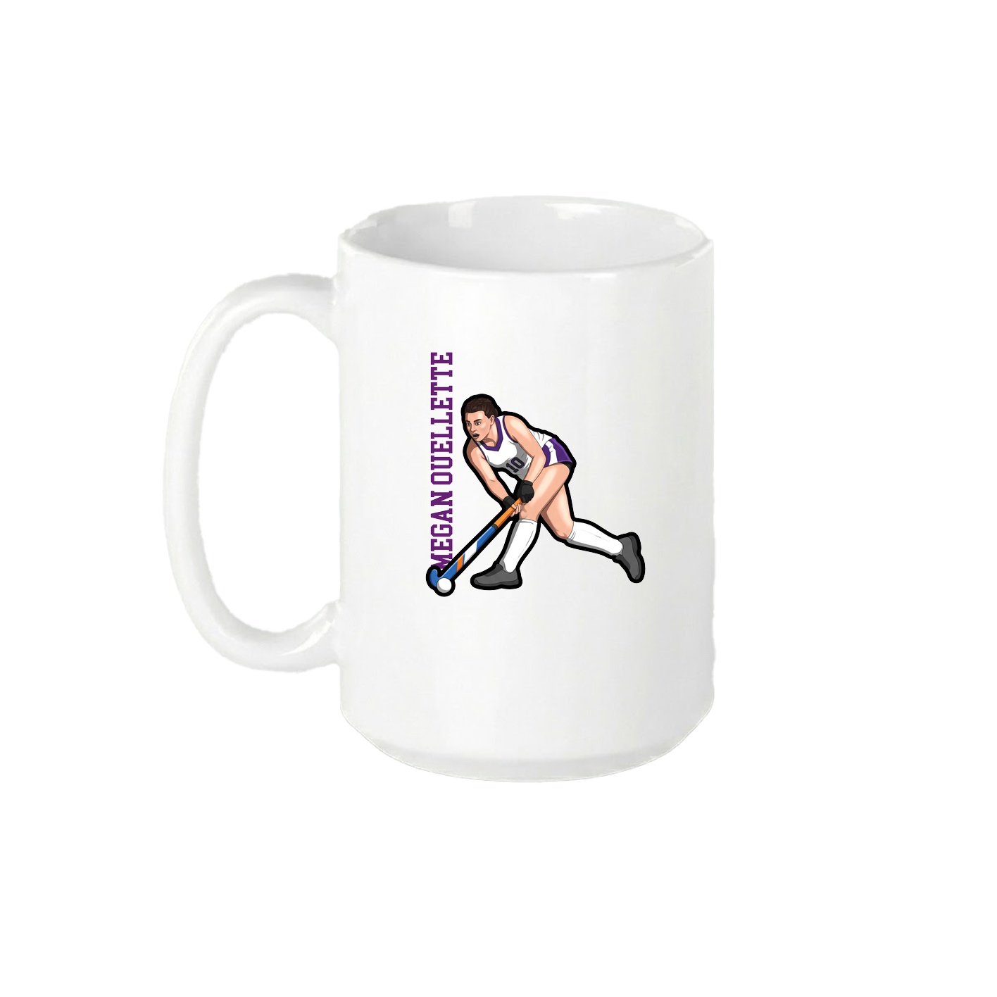 15oz Coffee Mug — Name Vertical in White