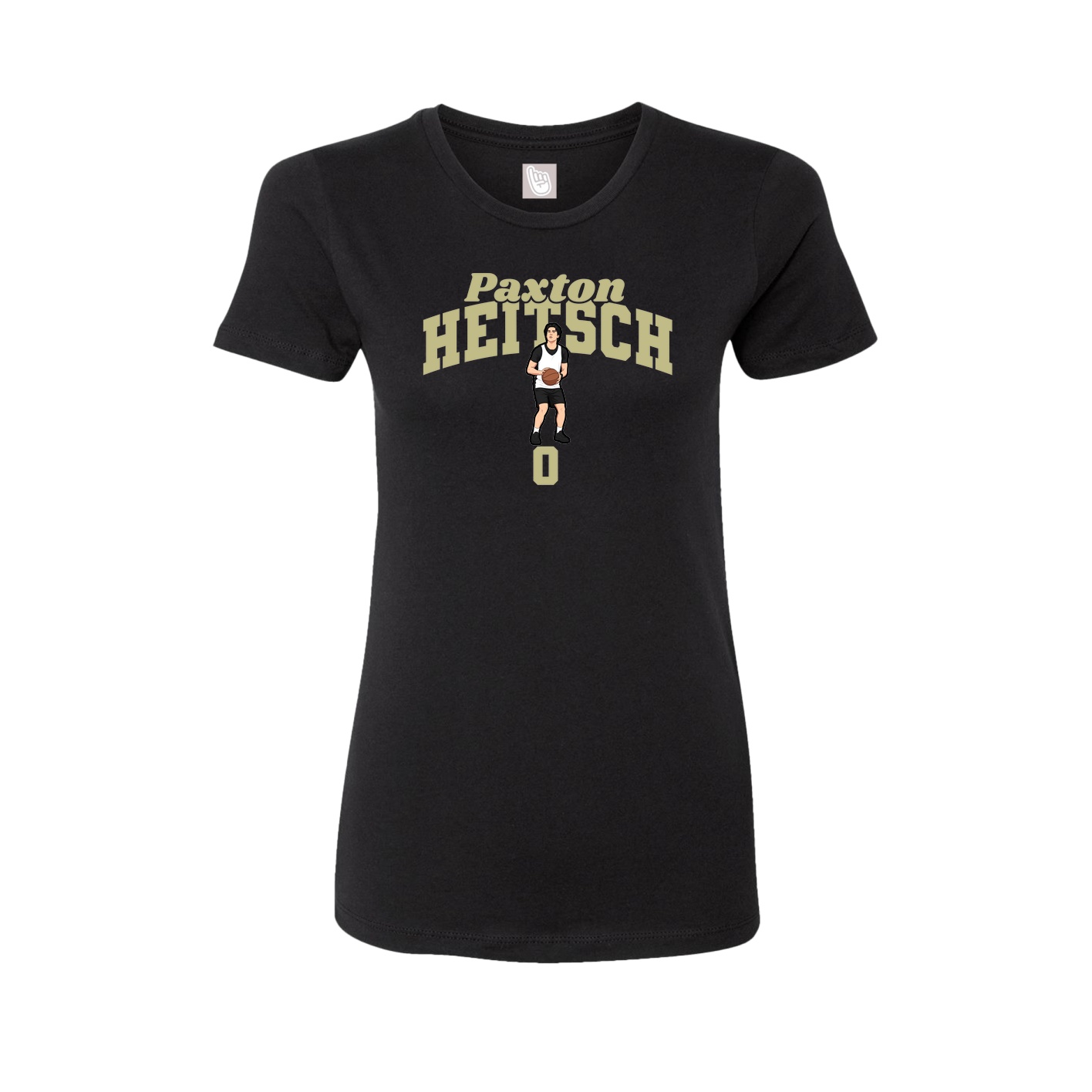 Fitted Women's Tee — Signature Arch in Black
