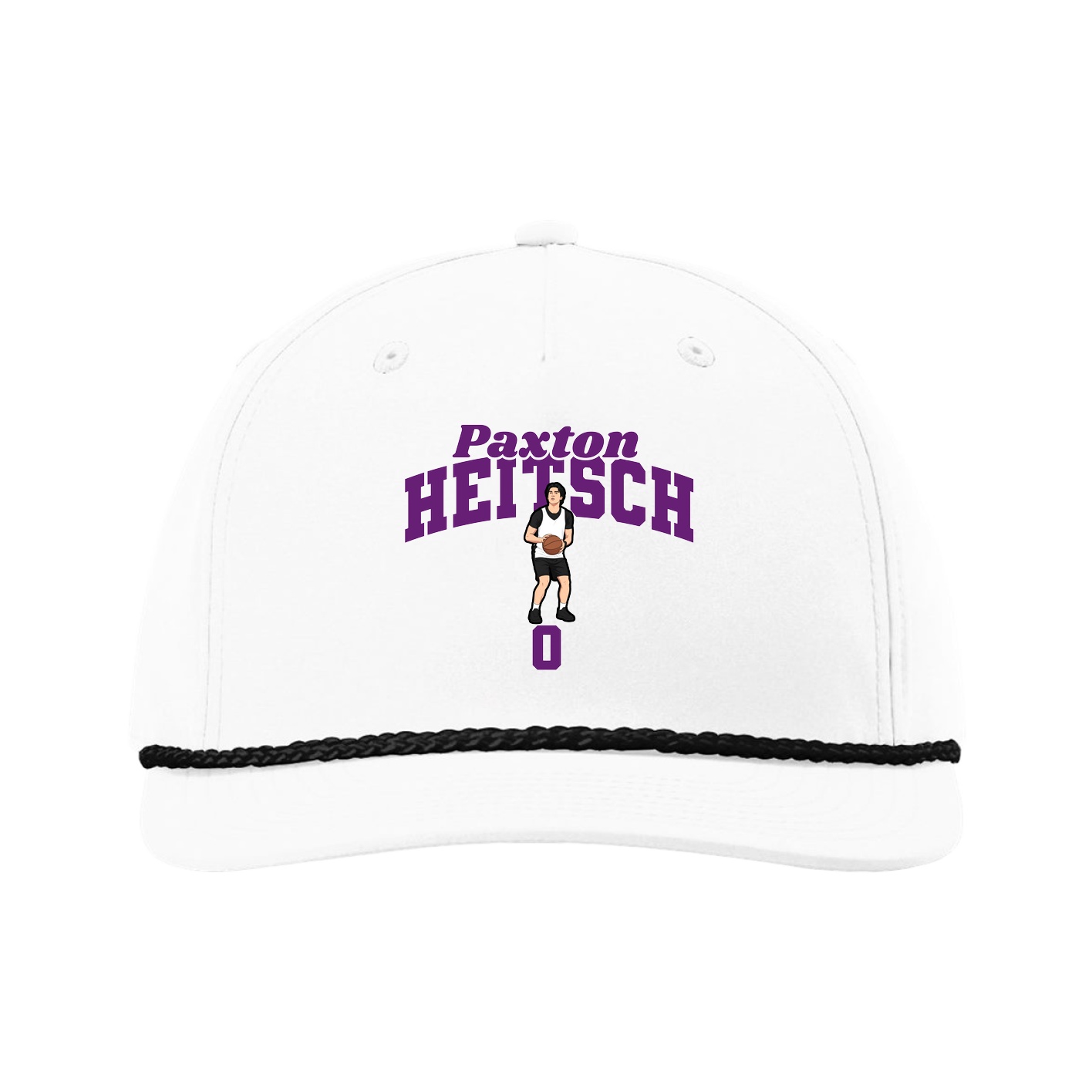 Five-Panel Classic Rope Cap — Signature Arch in White