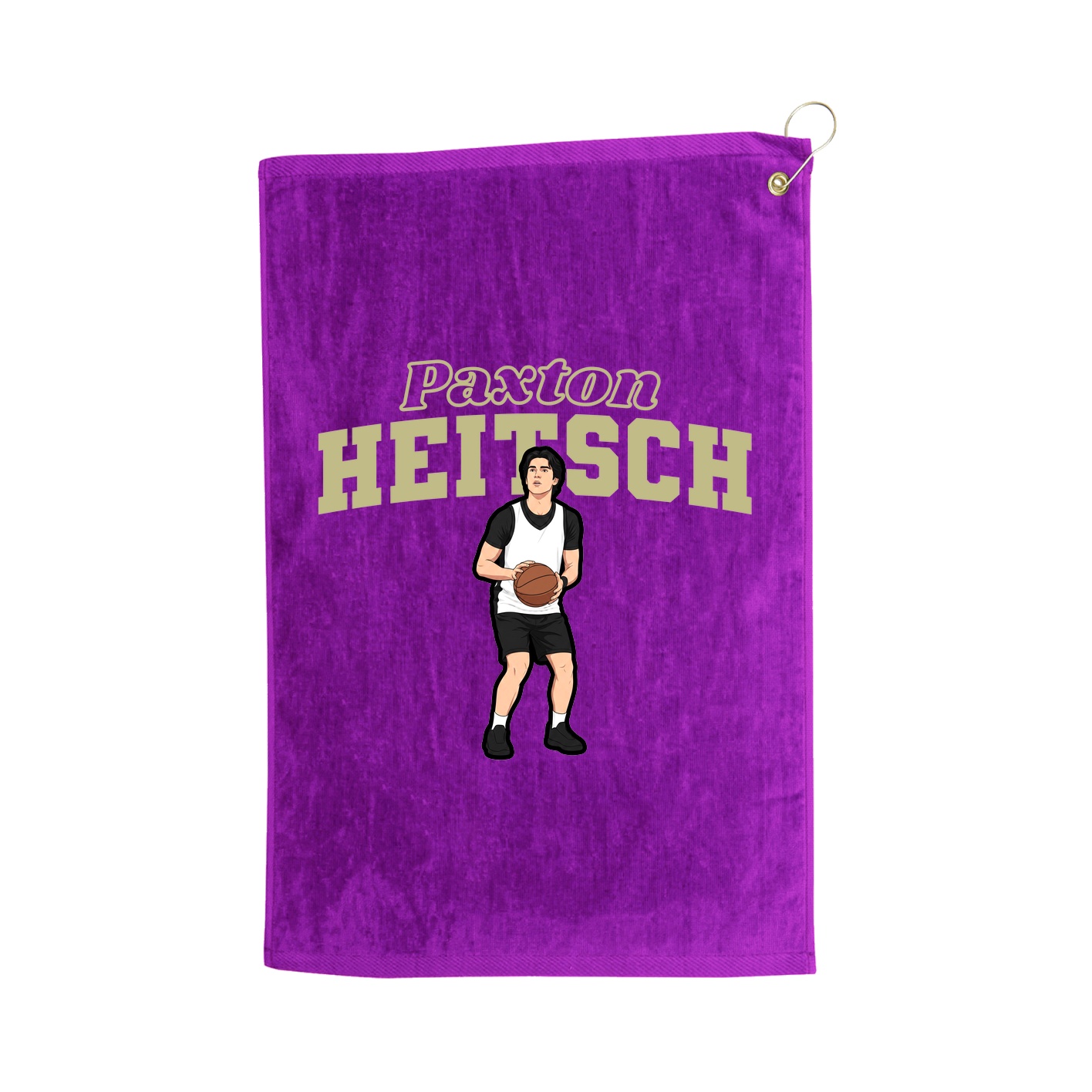 Golf Towel — Name Arch in Purple