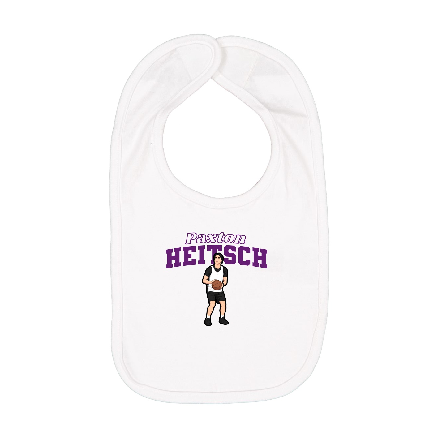 Infant Bib — Name Arch in White