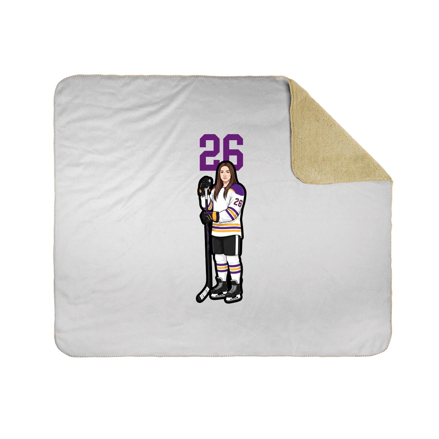 Throw Blanket — Number Top in White