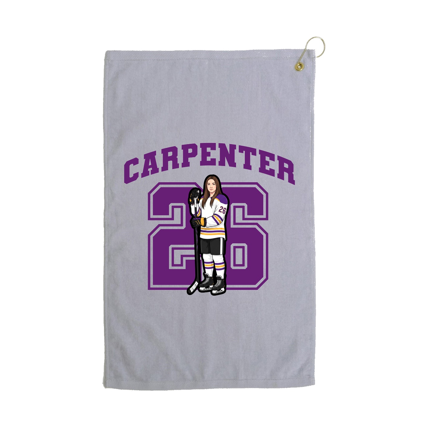 Golf Towel — Number in Grey