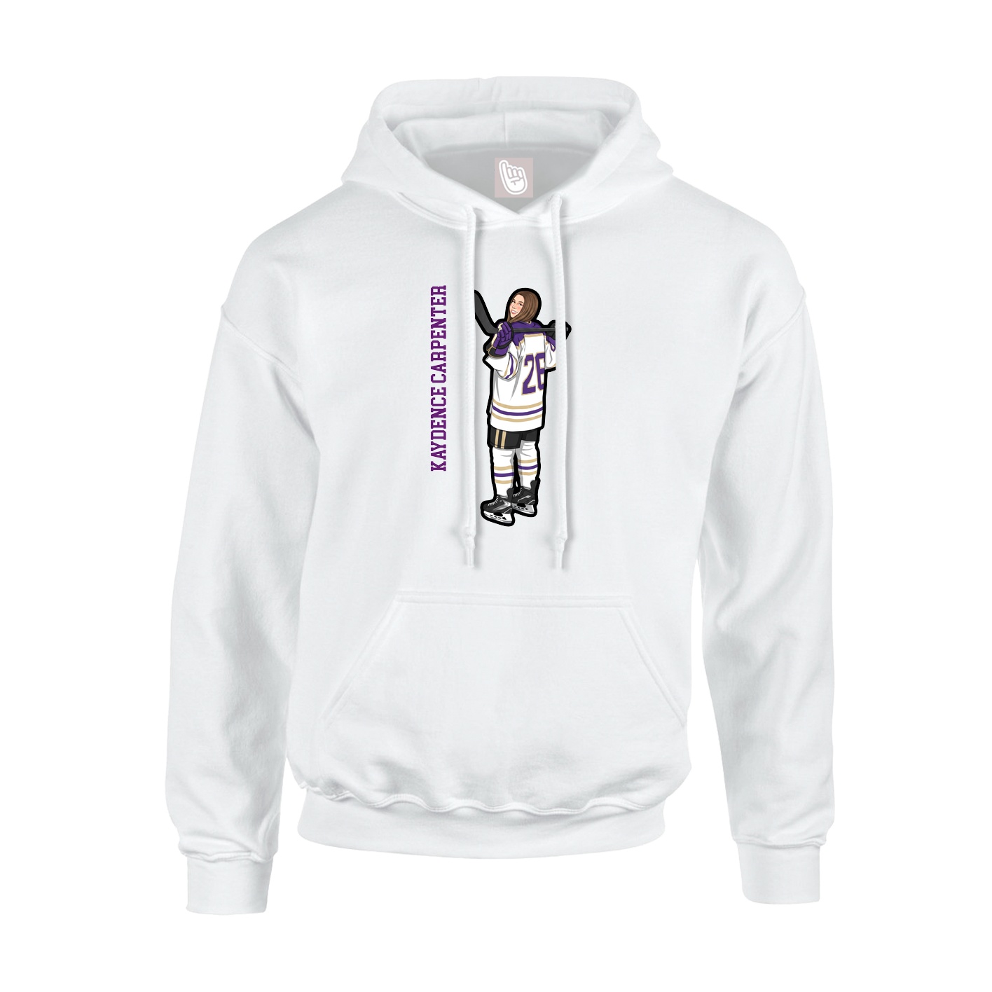Hoodie — Name Vertical in White