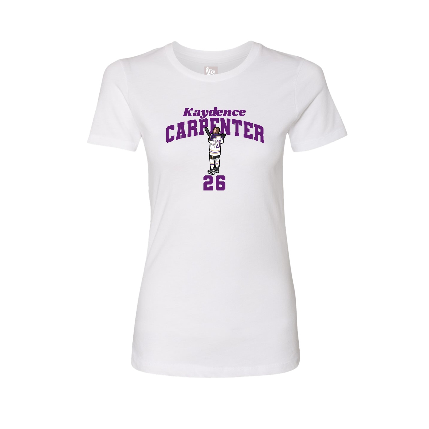 Fitted Women's Tee — Signature Arch in White