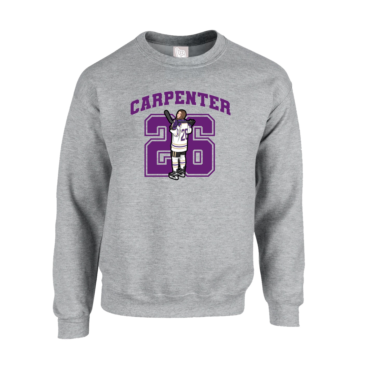 Fleece Crew — Number in Grey