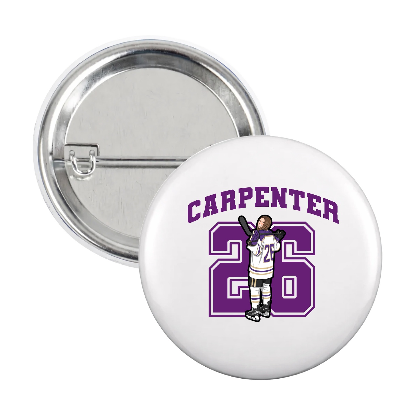 Game Day Button — Number in White