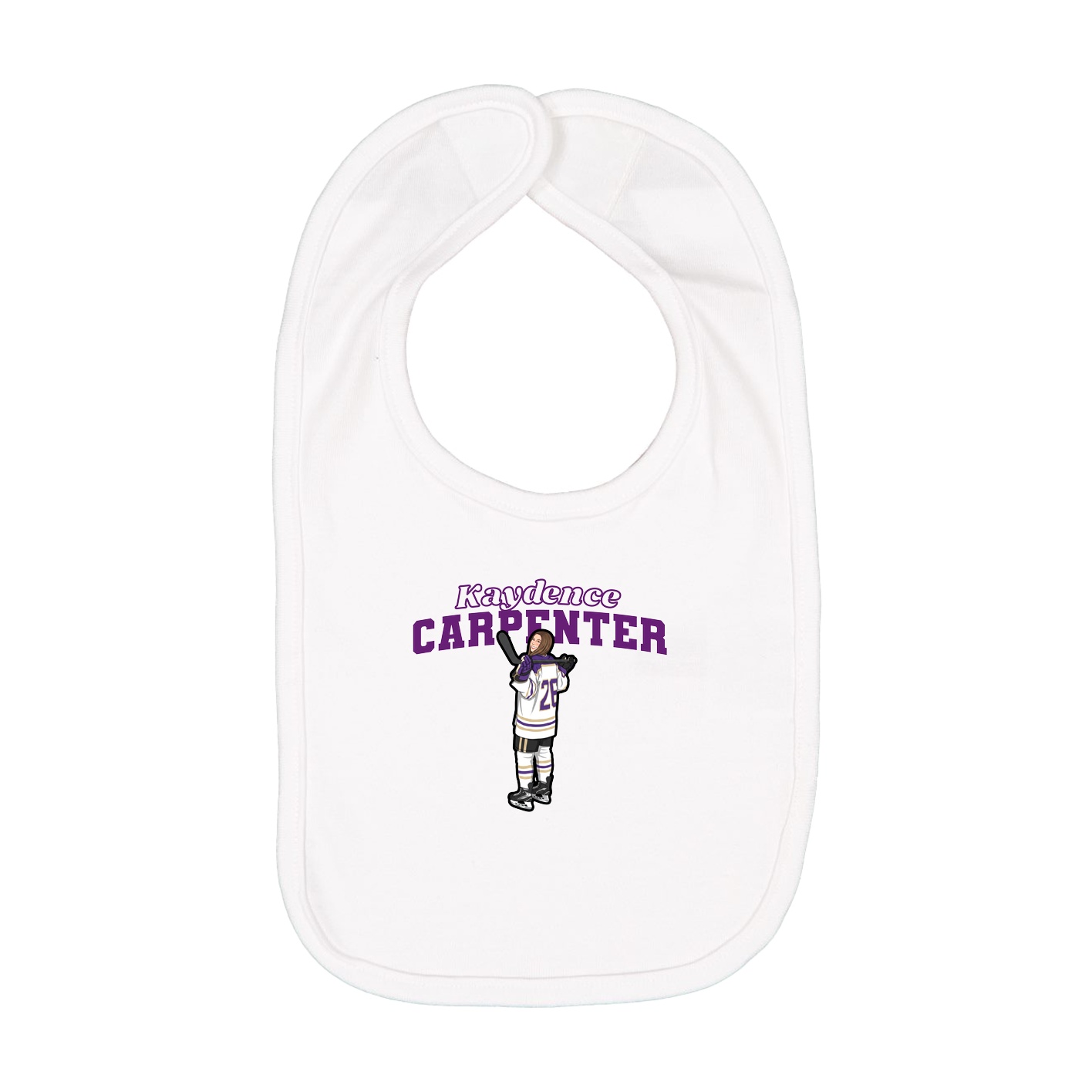 Infant Bib — Name Arch in White
