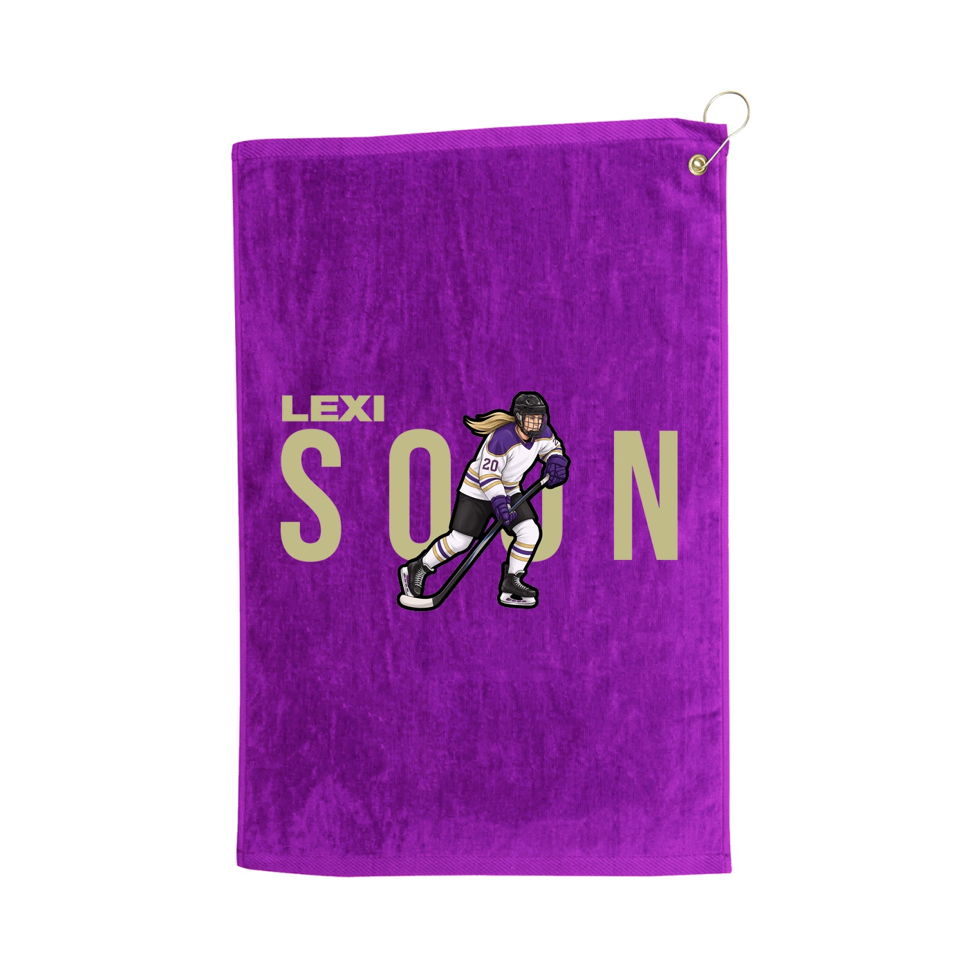 Golf Towel — Player Name in Purple