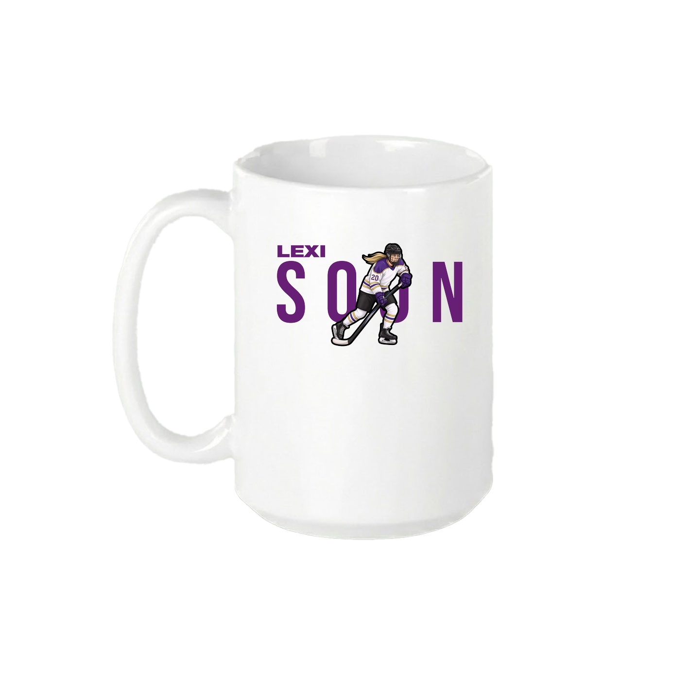 15oz Coffee Mug — Player Name in White