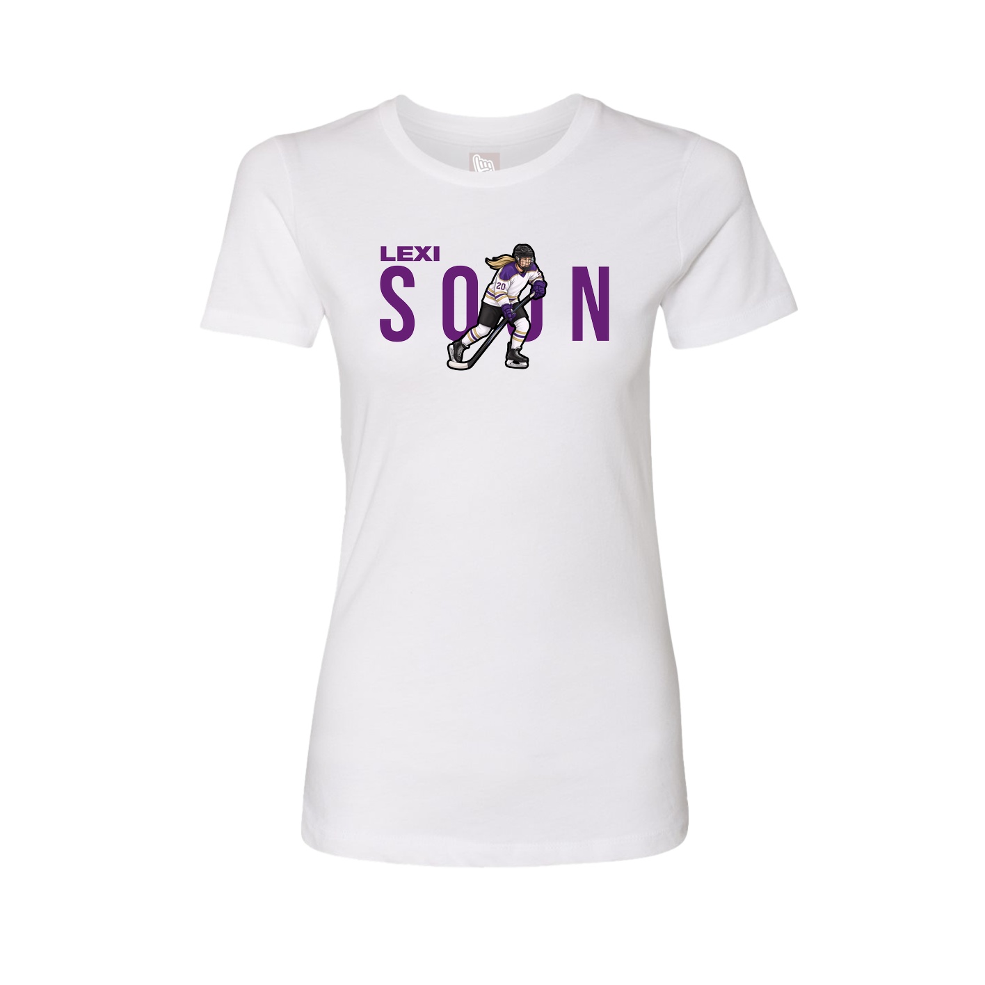 Fitted Women's Tee — Player Name in White