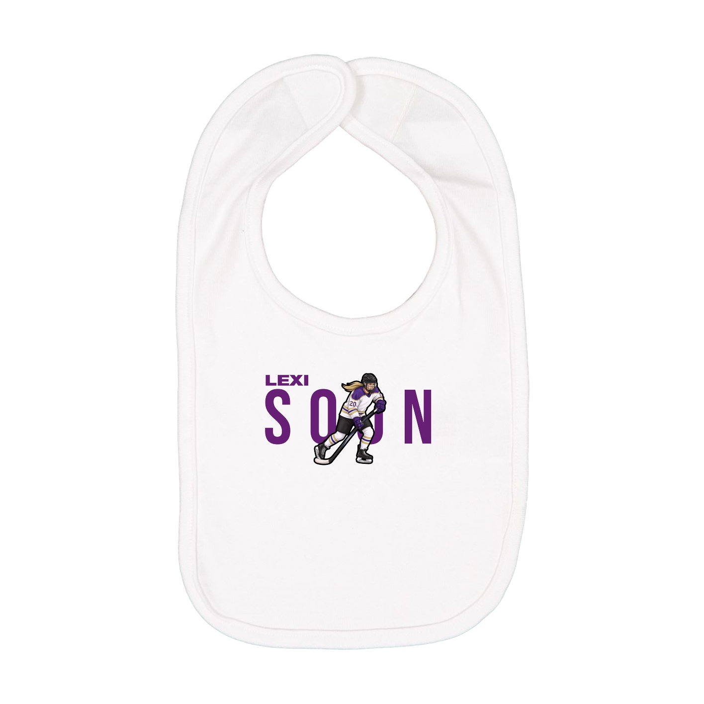Infant Bib — Player Name in White