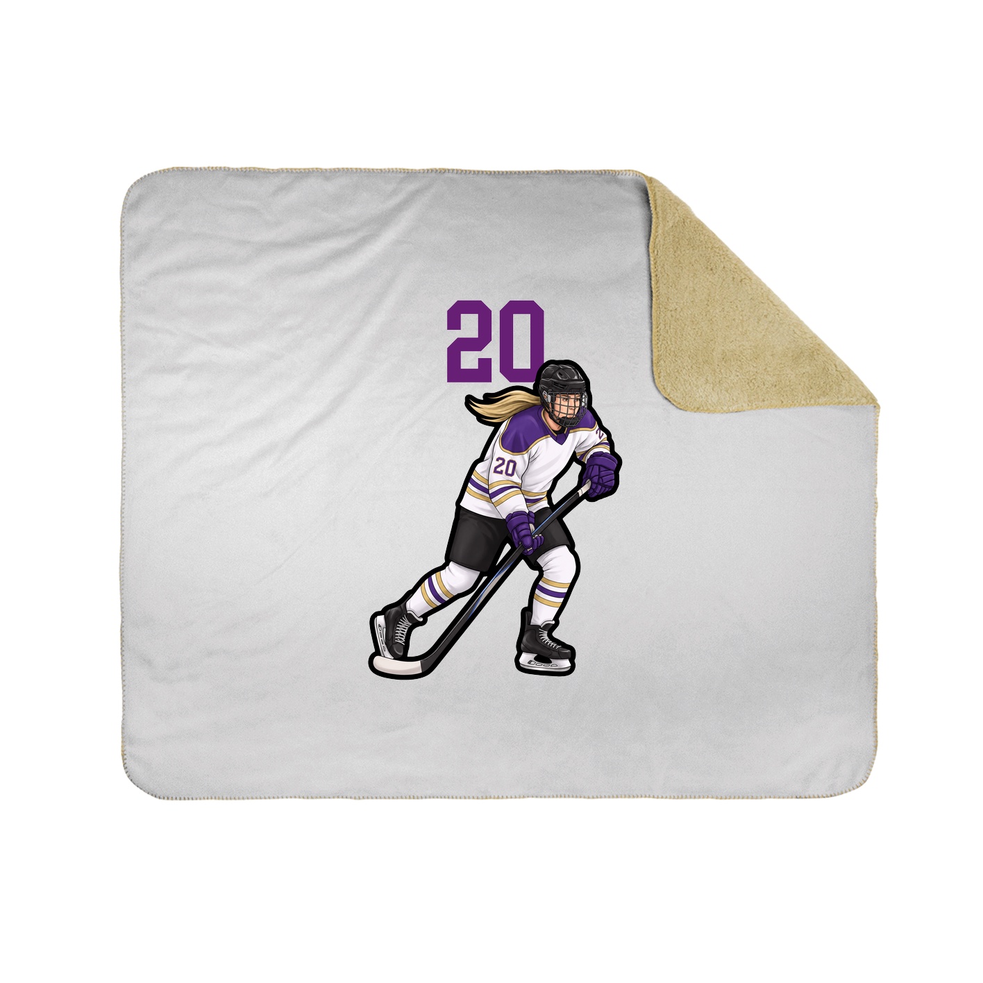 Throw Blanket — Number Top in White