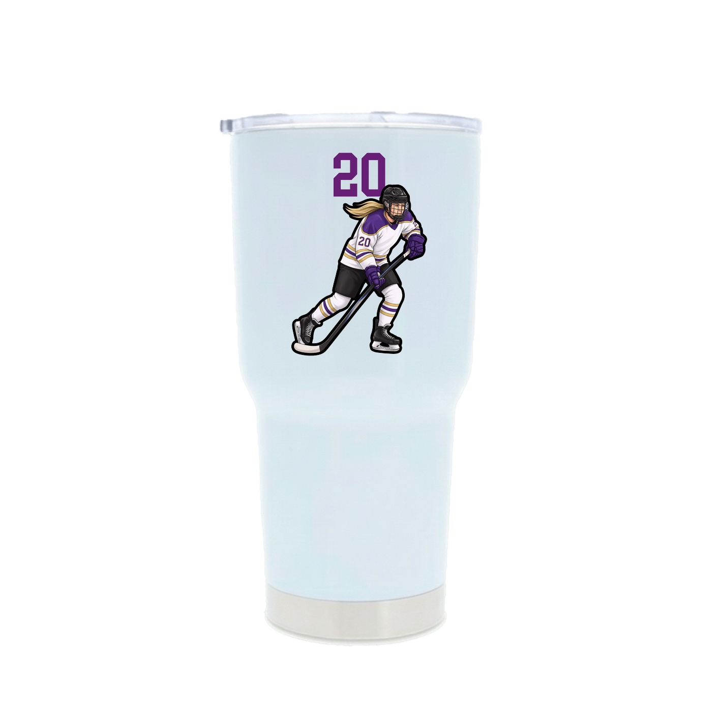 30oz Stainless Steel Tumbler — Number Top in White