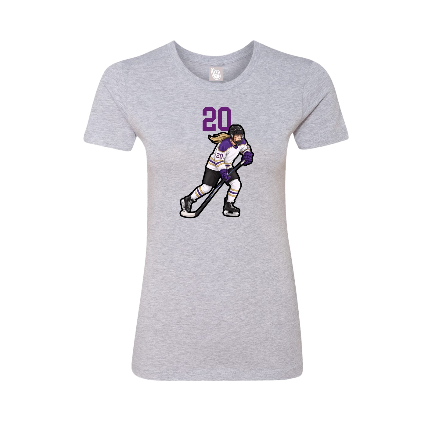 Fitted Women's Tee — Number Top in Grey
