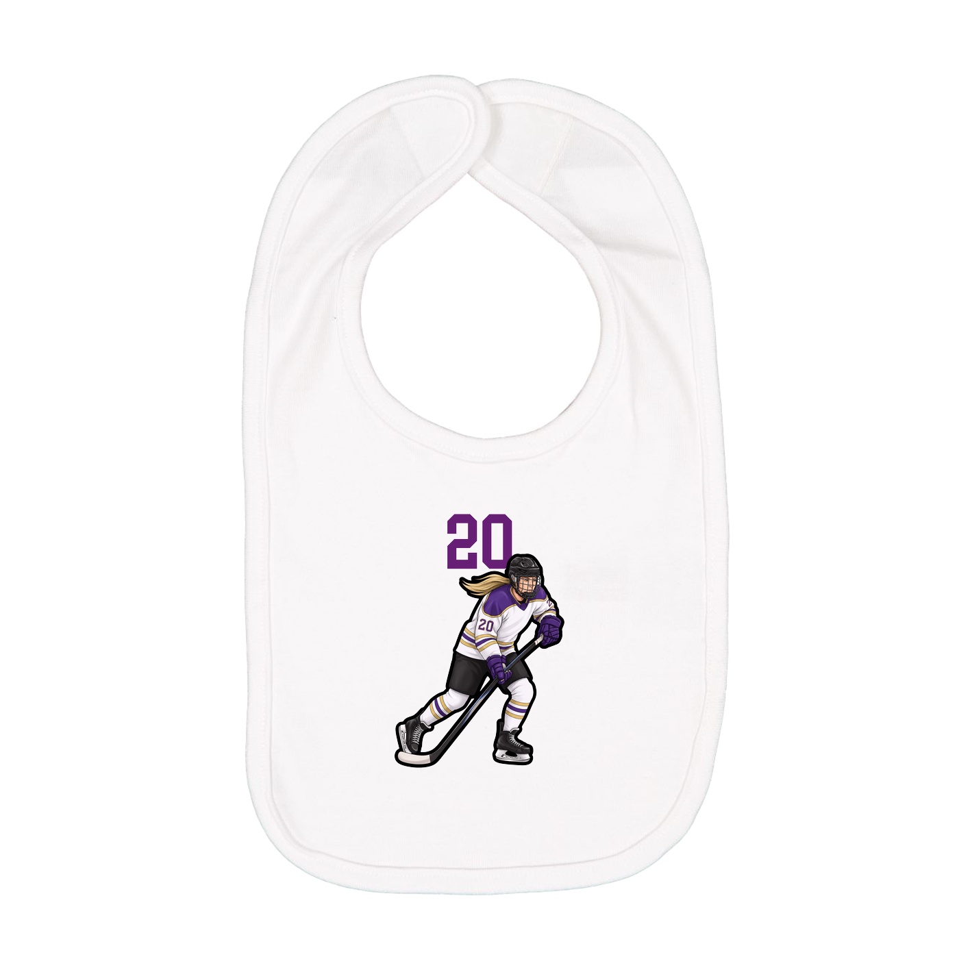 Infant Bib — Number Top in White