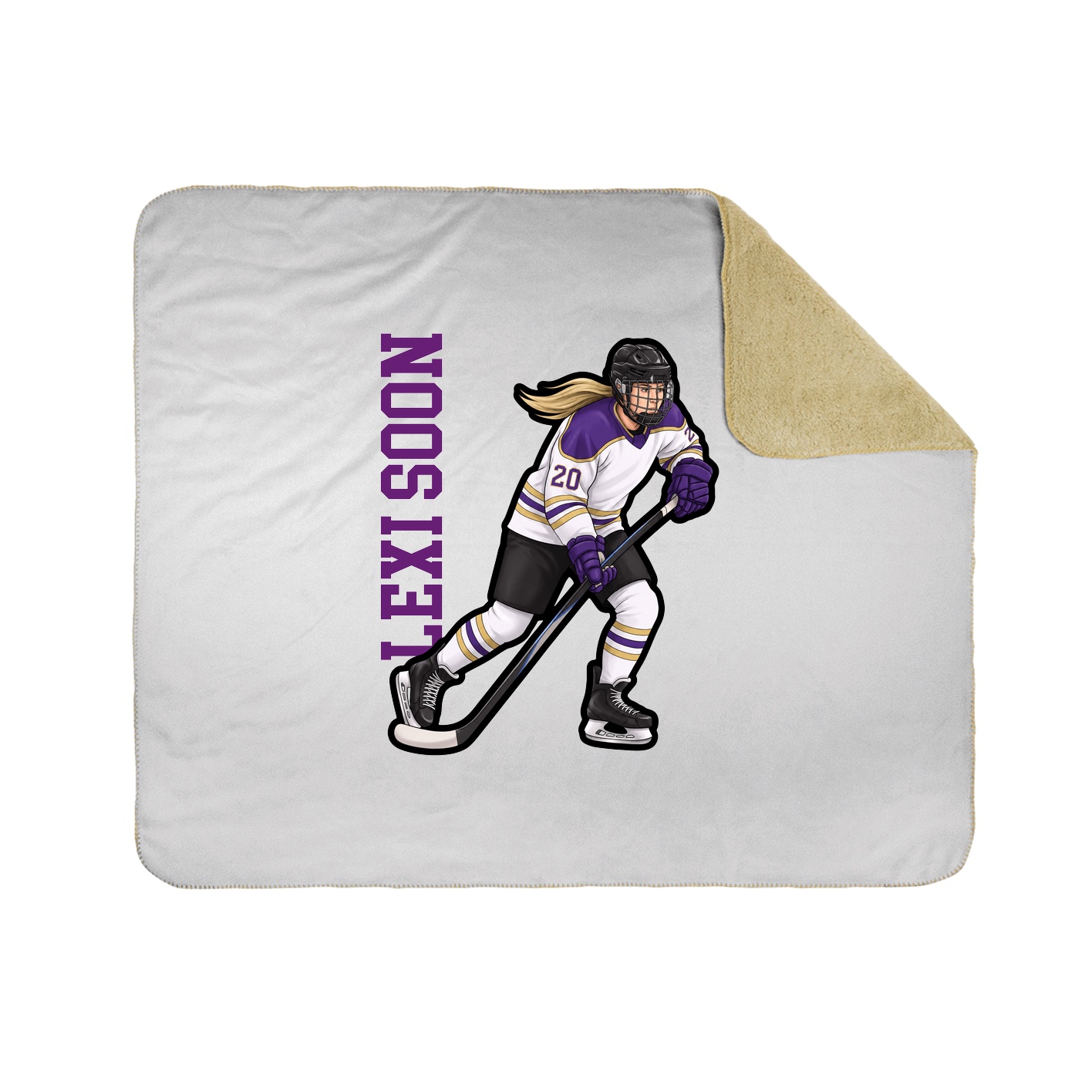 Throw Blanket — Name Vertical in White