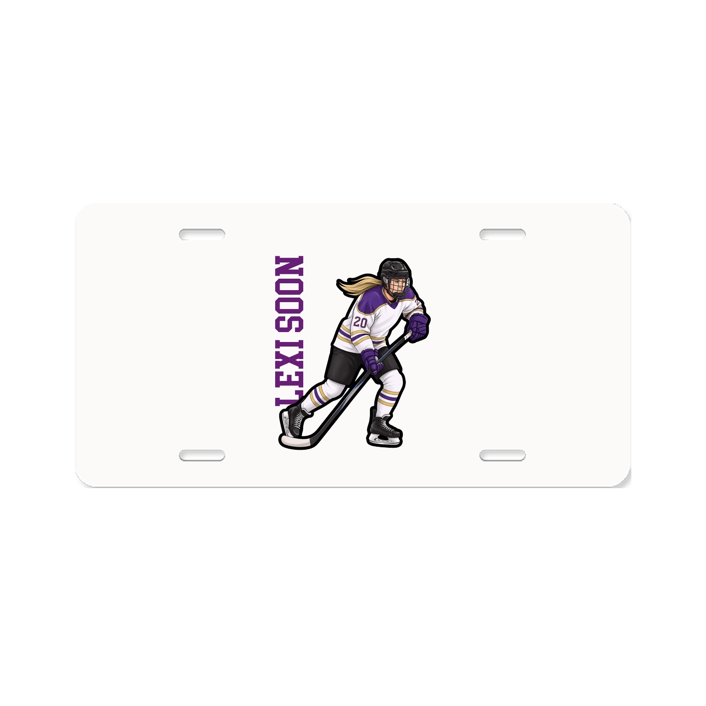 License Plate — Name Vertical in Classic
