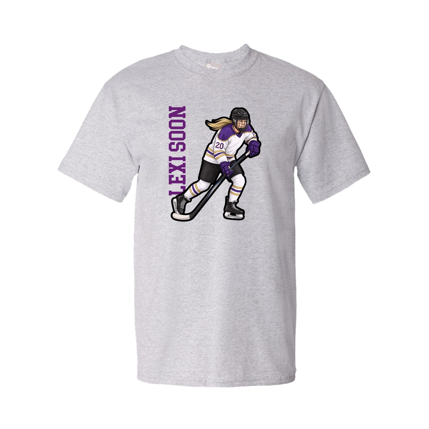 Youth Tee — Name Vertical in Grey