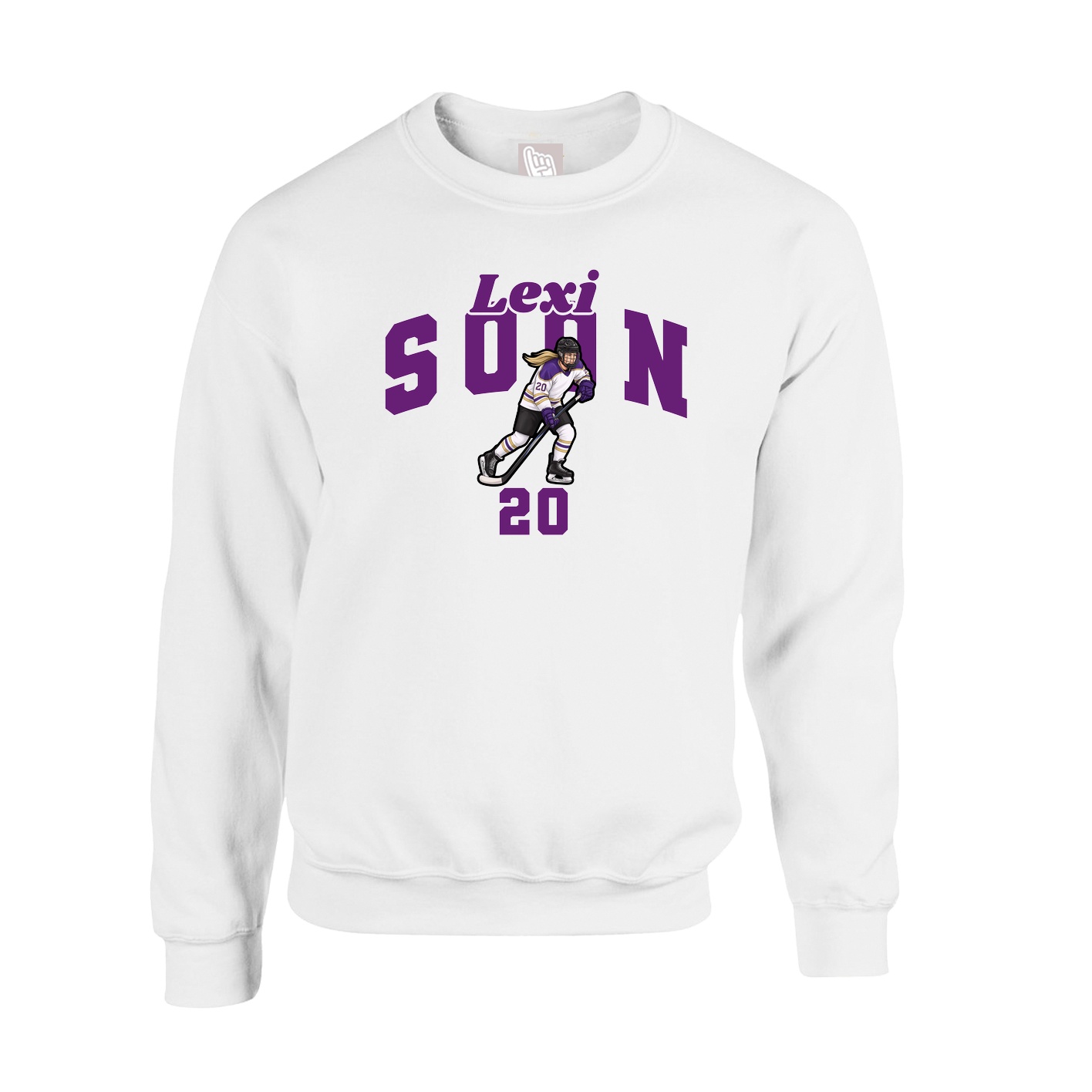 Fleece Crew — Signature Arch in White
