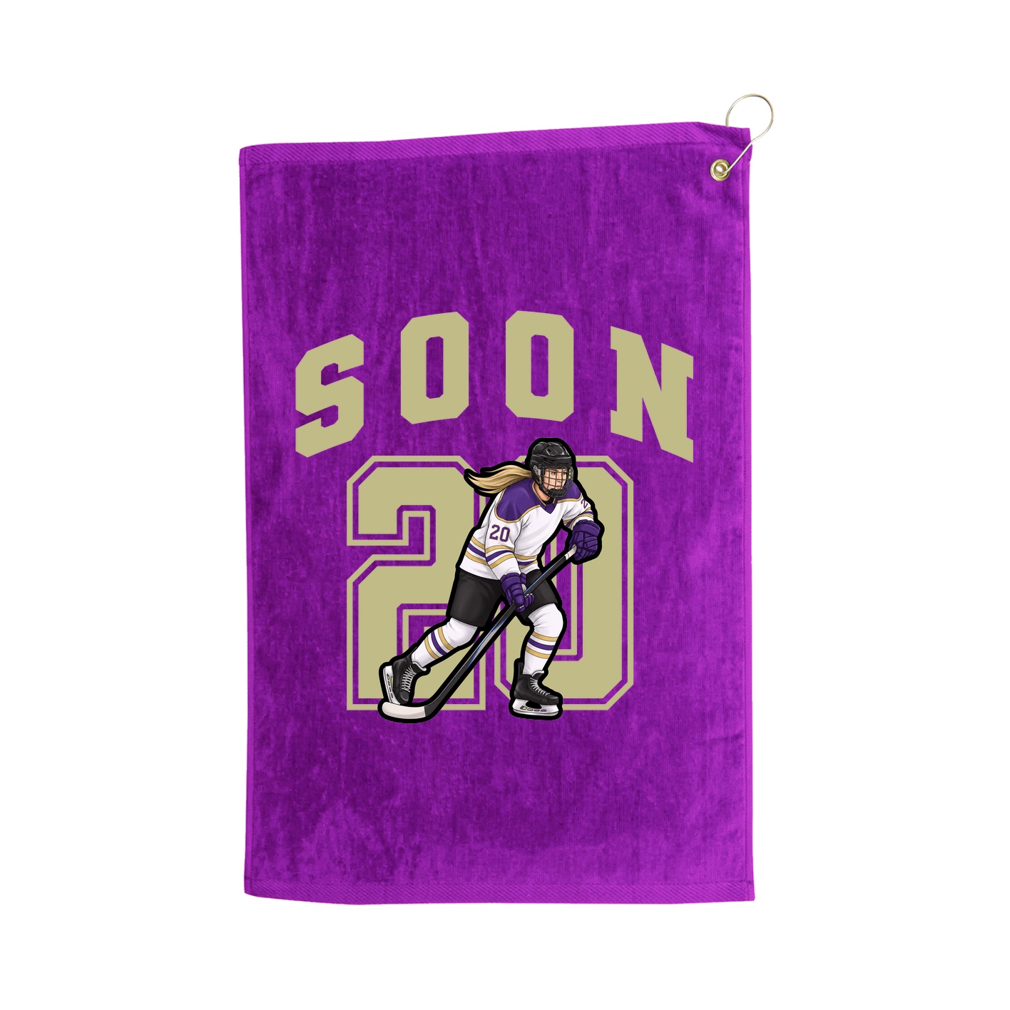 Golf Towel — Number in Purple