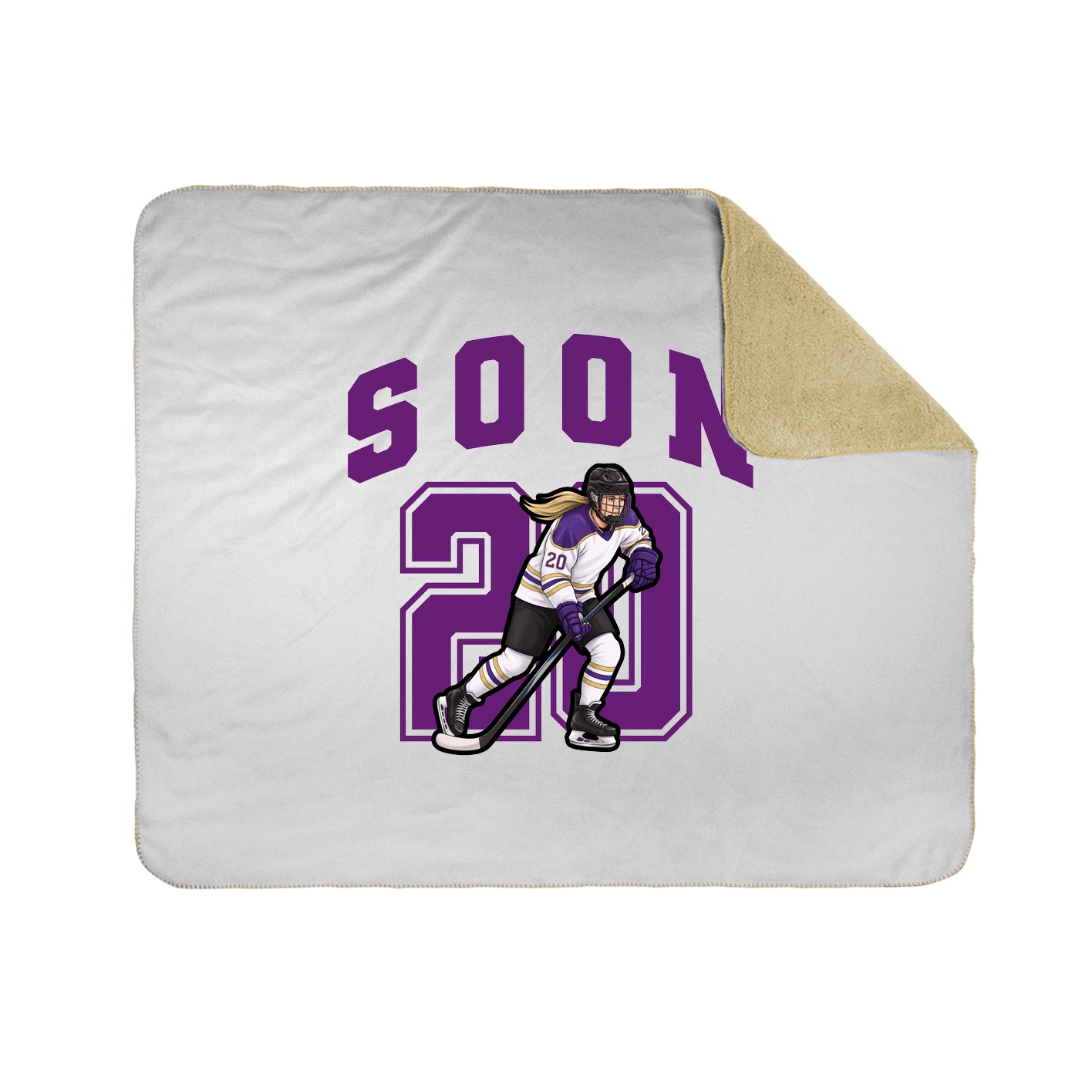 Throw Blanket — Number in White