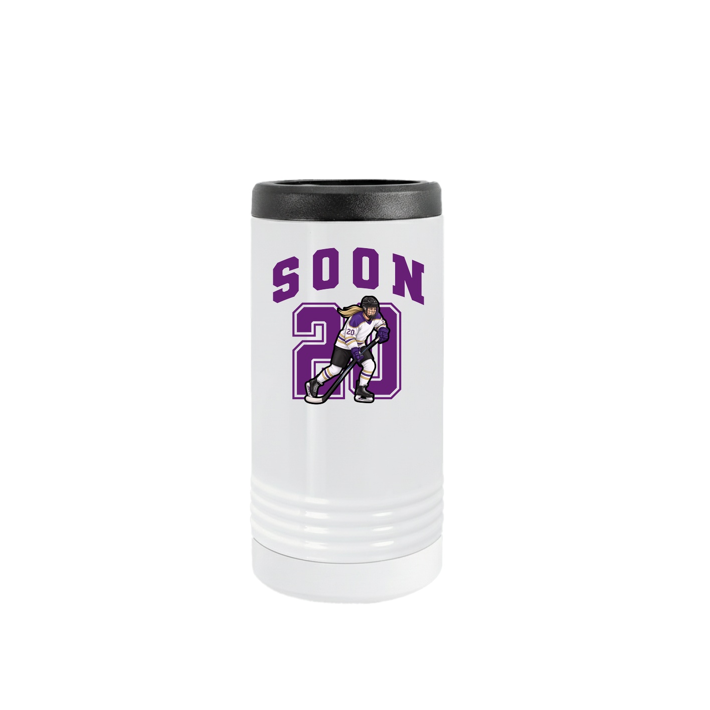 Slim Beverage Holder — Number in White