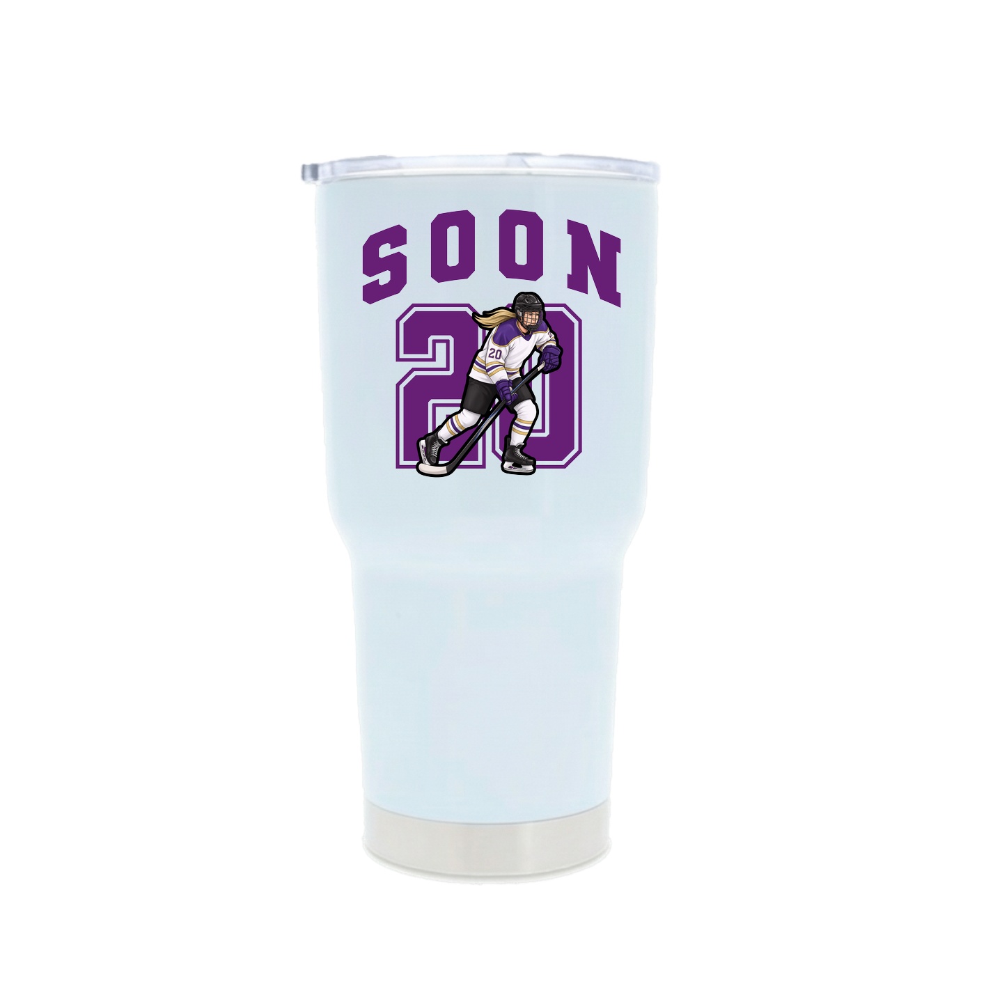 30oz Stainless Steel Tumbler — Number in White