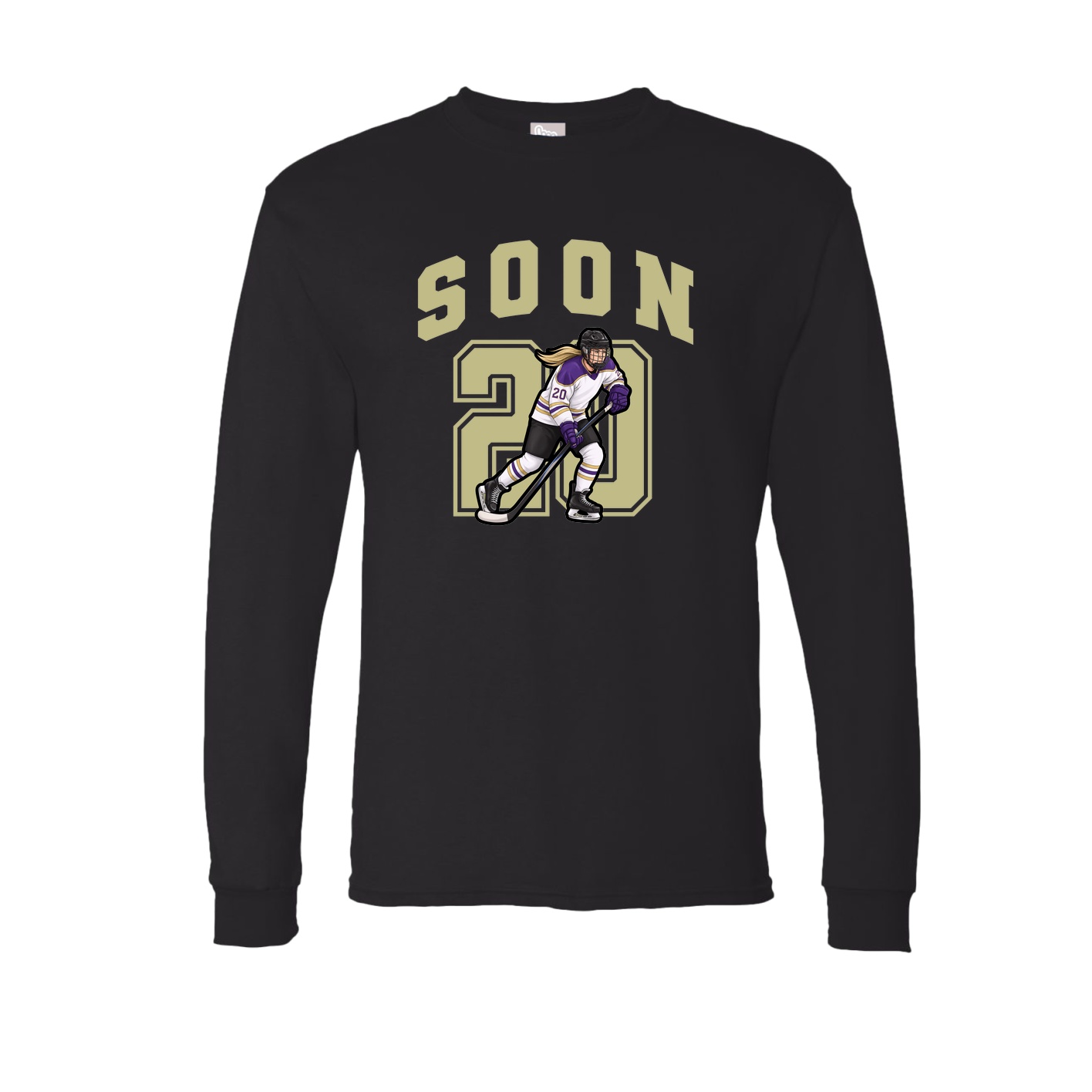 Long Sleeve Tee — Number in Black