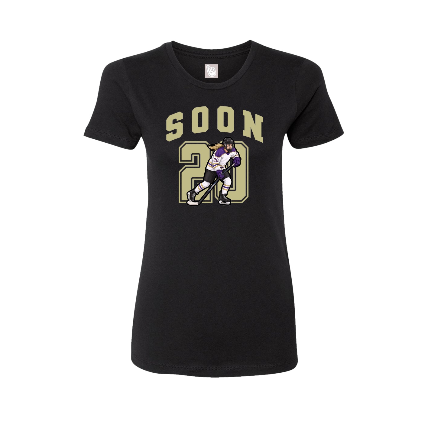 Fitted Women's Tee — Number in Black