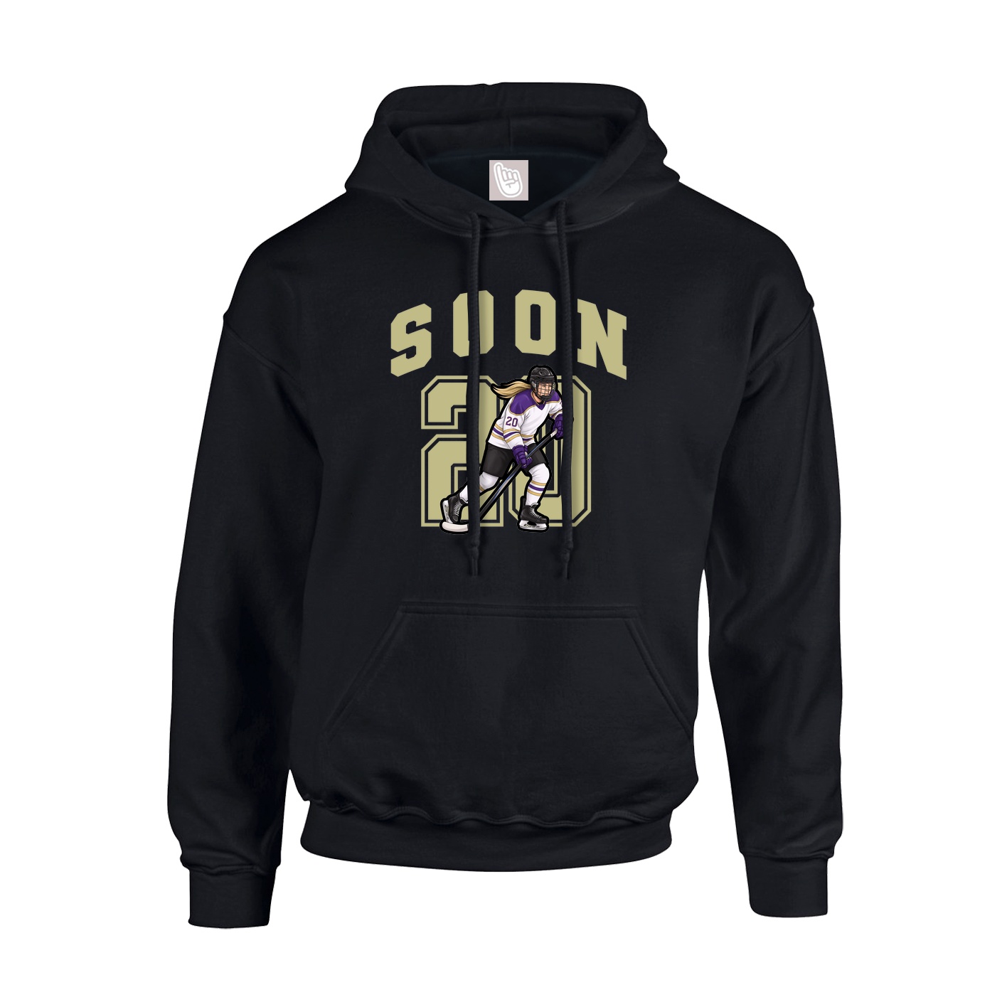Youth Hoodie — Number in Black