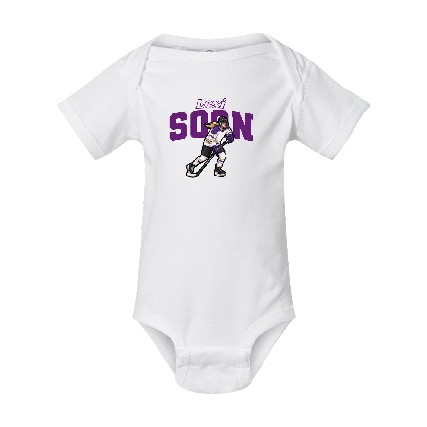 Baby Onesie — Name Arch in White