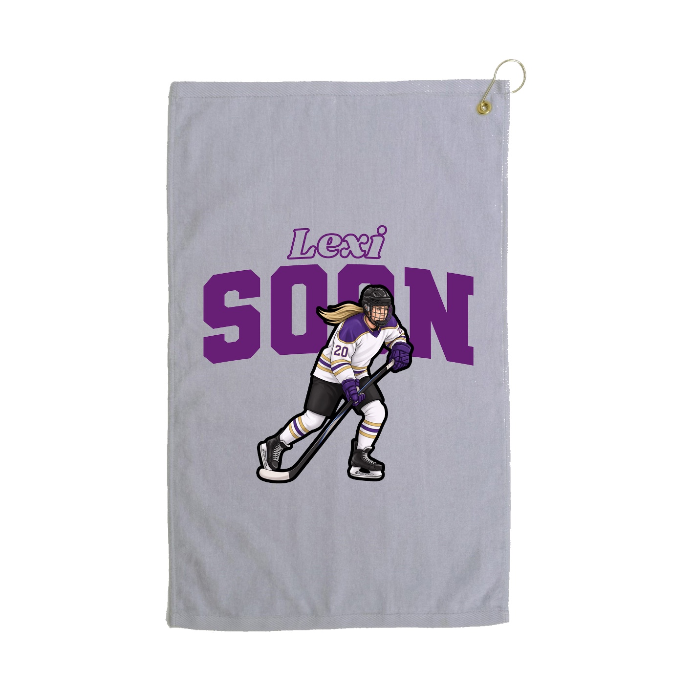 Golf Towel — Name Arch in Grey