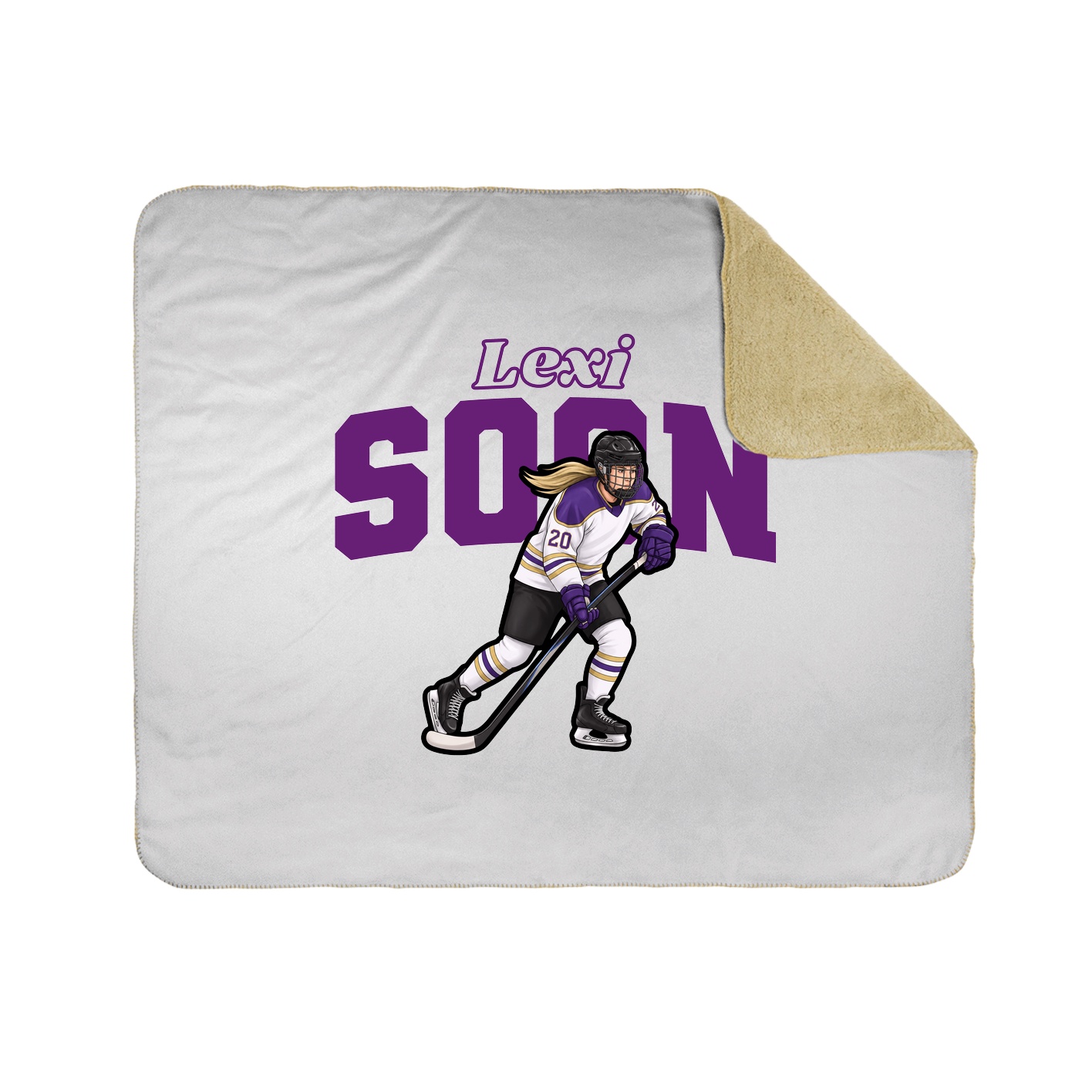Throw Blanket — Name Arch in White