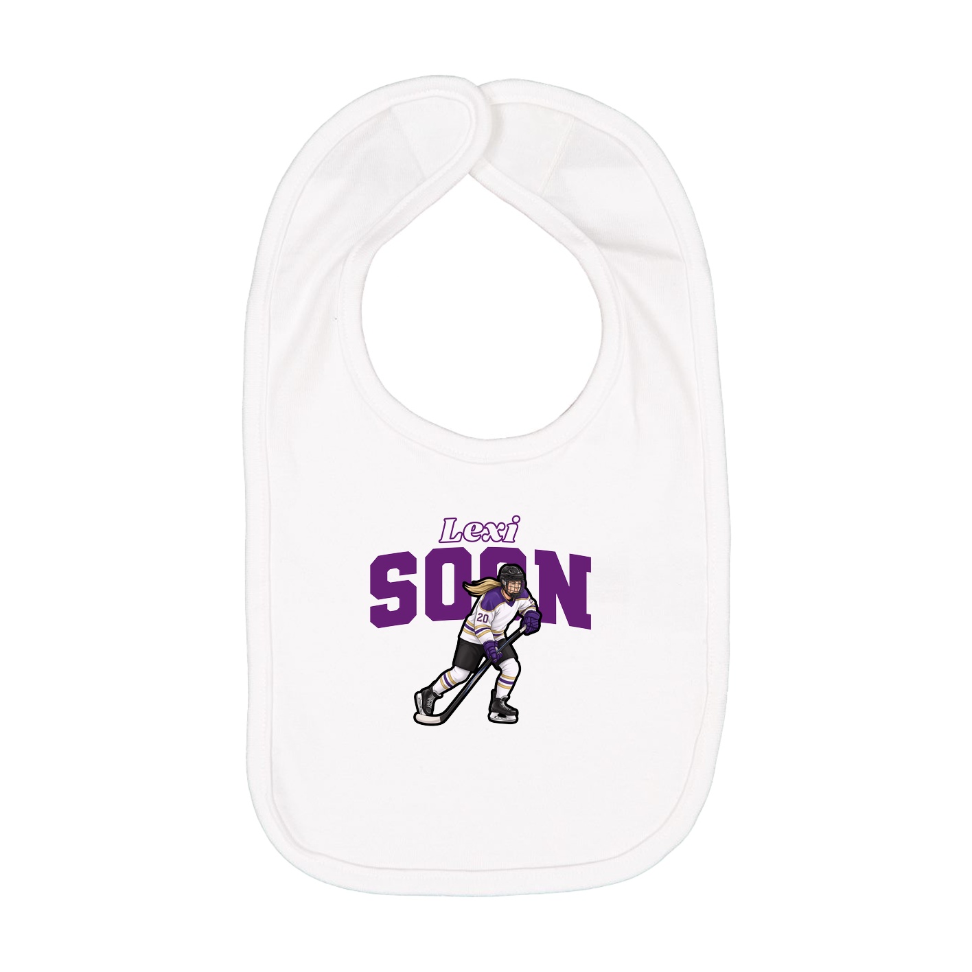Infant Bib — Name Arch in White