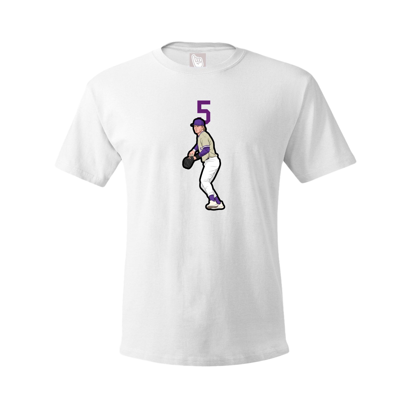Youth Tee — Number Top in White